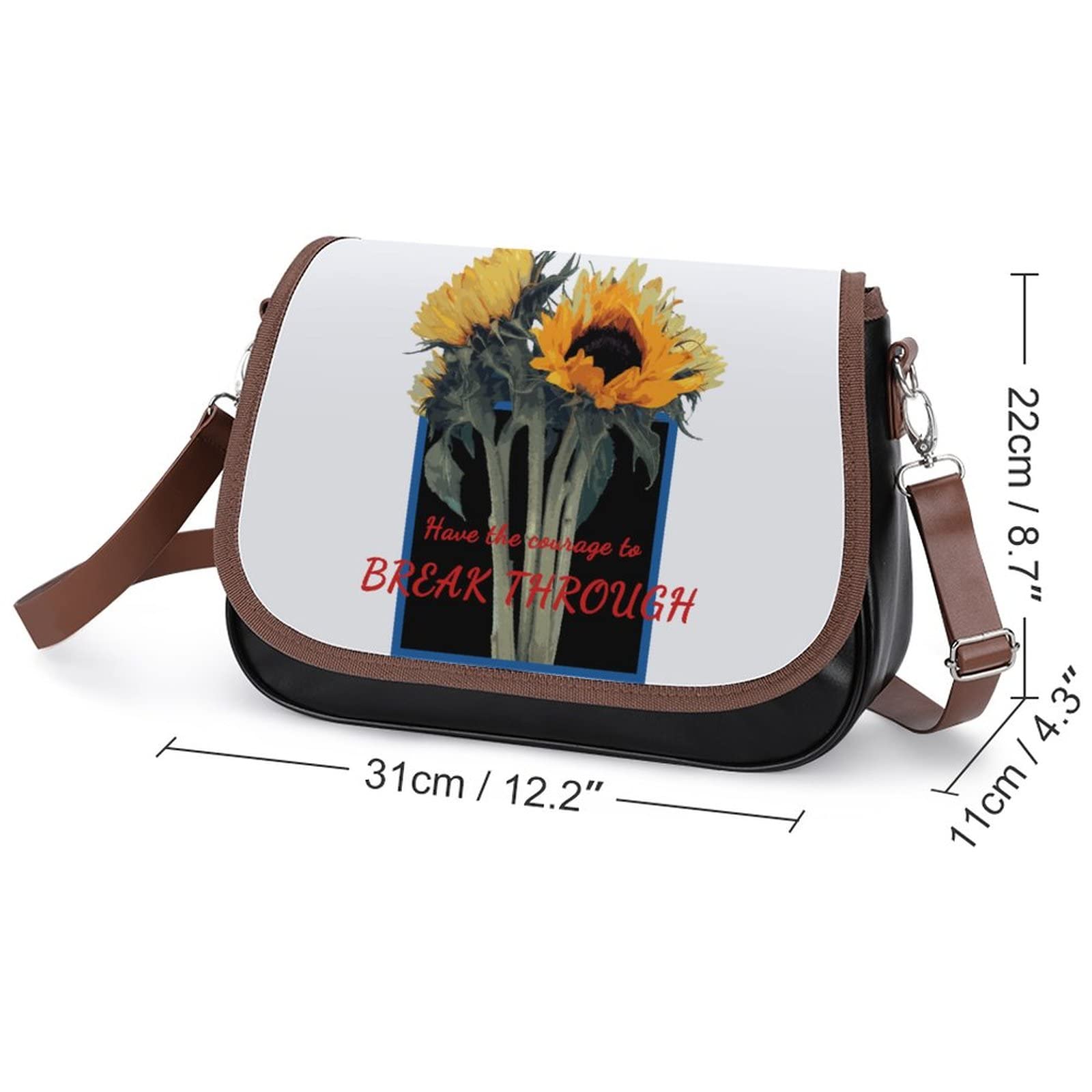 Stylish Medium Crossbody Bags for Women - Floral Sunflower Printed Shoulder Messenger Bag & Designer Satchel | Perfect for Work, Travel, and Everyday Use