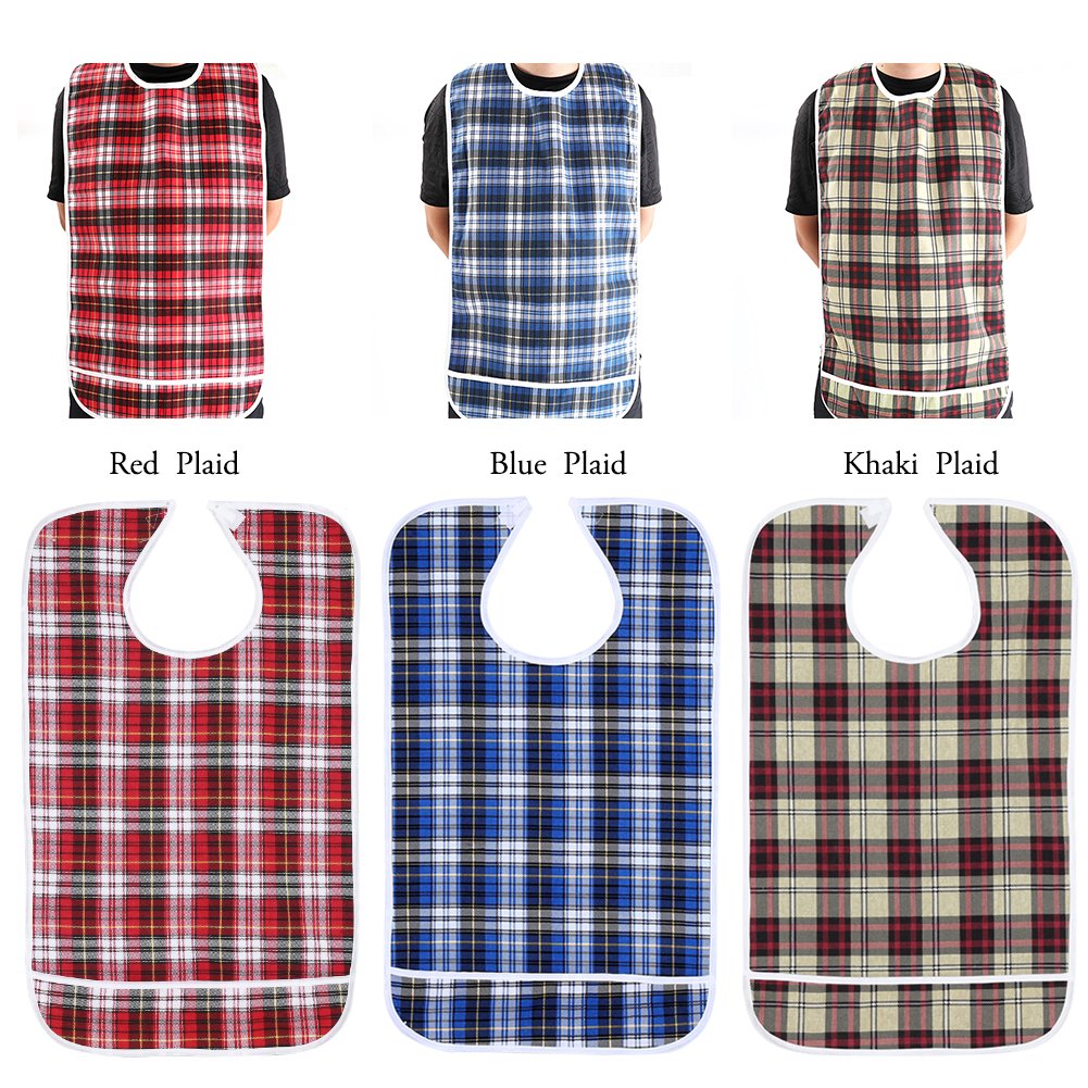 Adult Bib for Mealtime - Durable & Absorbent Elderly Bibs for Dining Comfort - Perfect for Seniors, Disabled & Recovering Patients at Home or Care Facilities