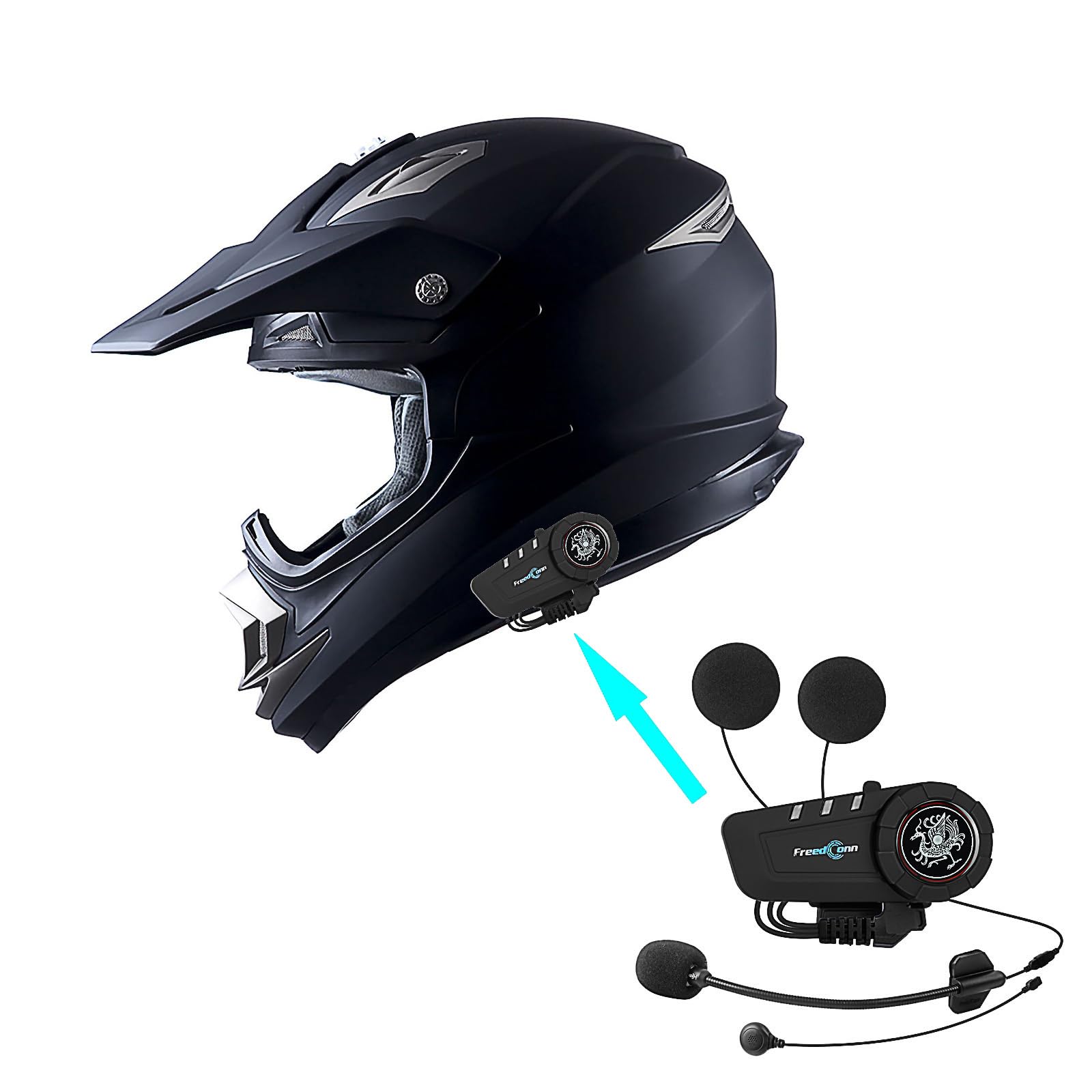 1Storm Adult Motocross Helmet - Carbon Fiber Off-Road MX BMX ATV Dirt Bike Helmet (HGXP14B Black) - Lightweight & Durable for Racing, Trail Riding & Extreme Sports