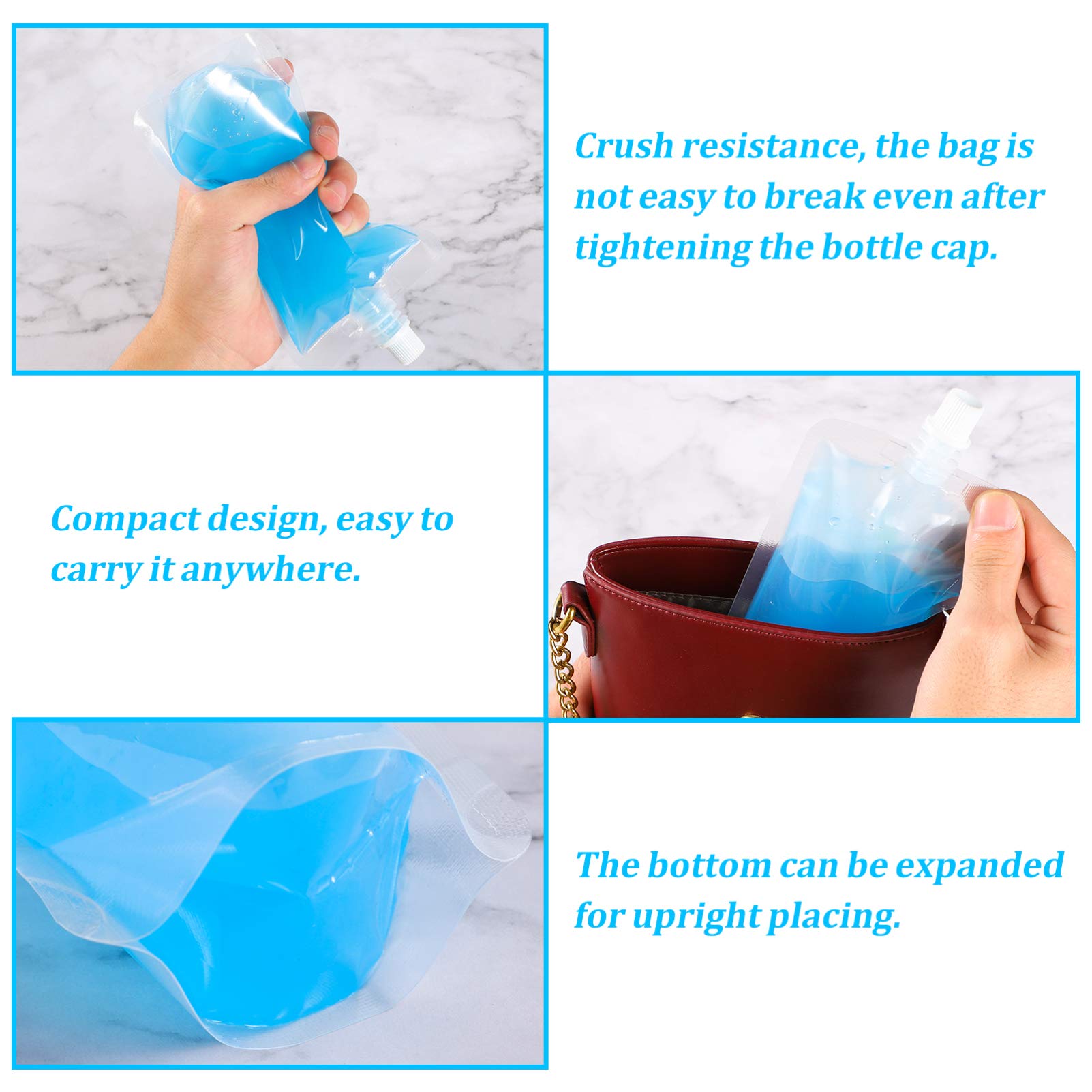 Hemoton 30-Pack 250ML Clear Disposable Drink Pouches - Leak-Proof Beverage Bags for Milk Tea, Fruit Juice & Herbal Tea | Perfect for Parties, Picnics & Outdoor Events