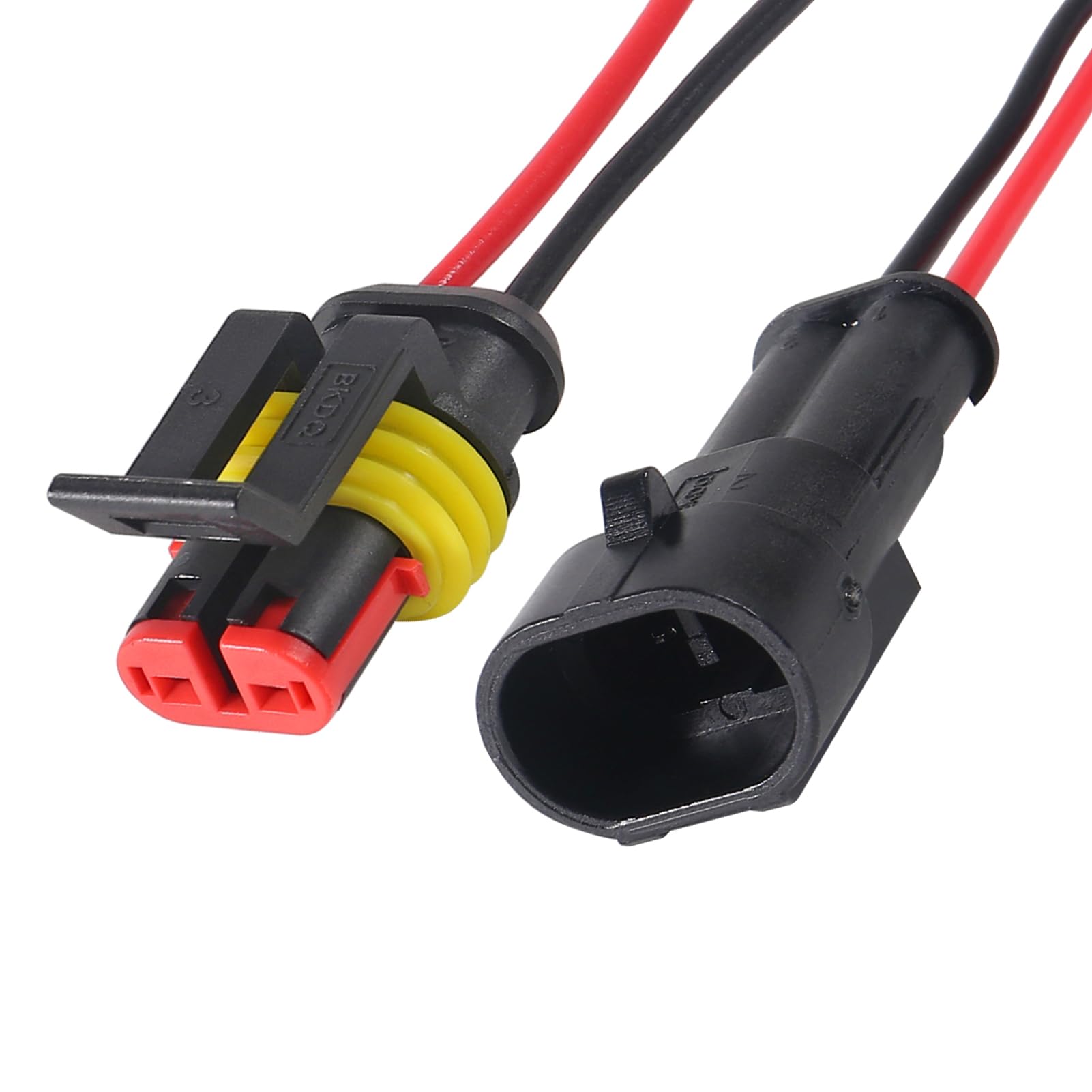 10 Pack 2 Pin Deutsch DT Connectors - 16 AWG Waterproof Electrical Connectors, Male & Female Automotive Wire Terminals for Car, Truck, Boat - Ideal for Off-Road, Marine & Heavy-Duty Vehicle Wiring