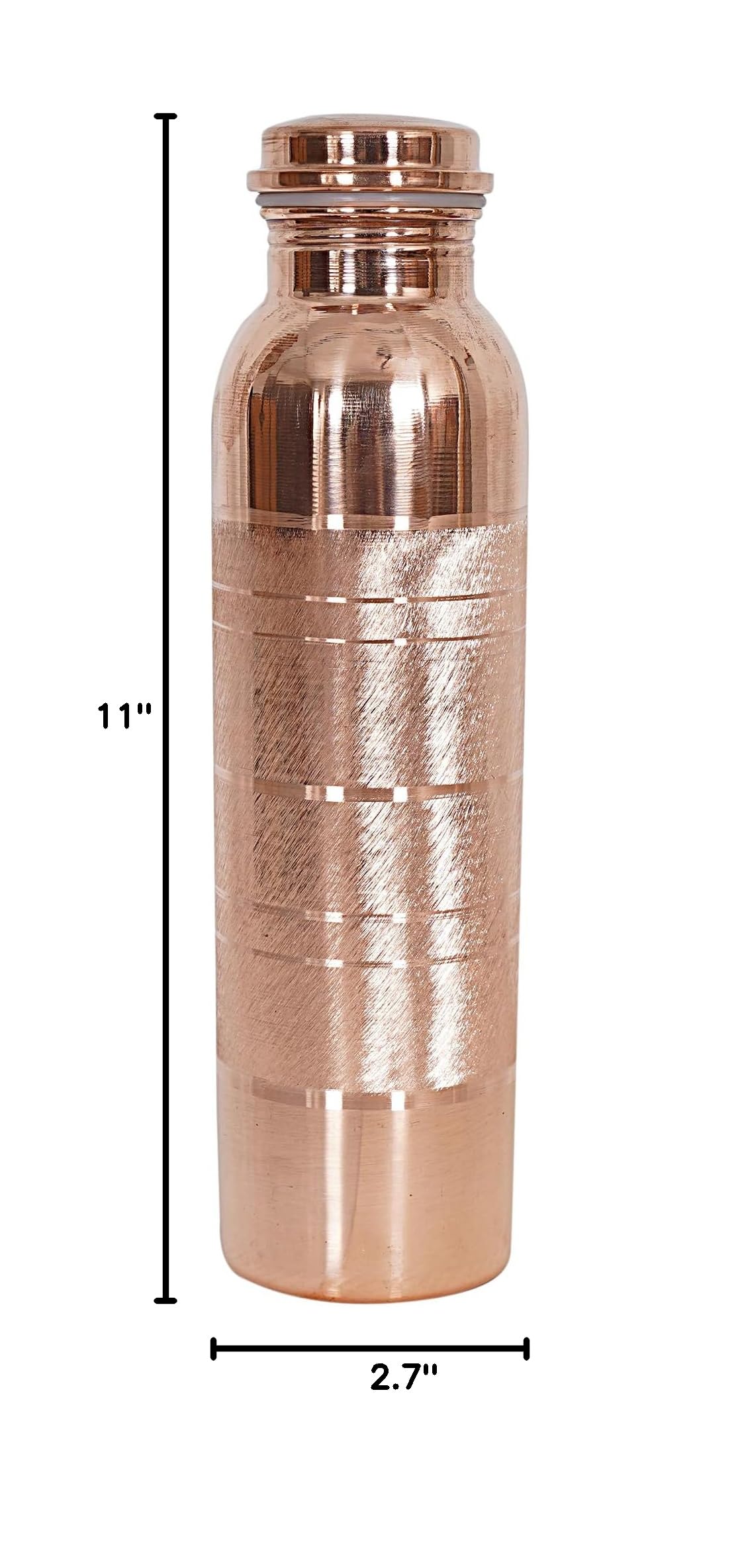 Pure Copper Water Bottle 34 Oz - Leak Proof, BPA-Free, Ayurvedic Water Storage for Health Benefits | Perfect for Yoga, Meditation & Daily Hydration