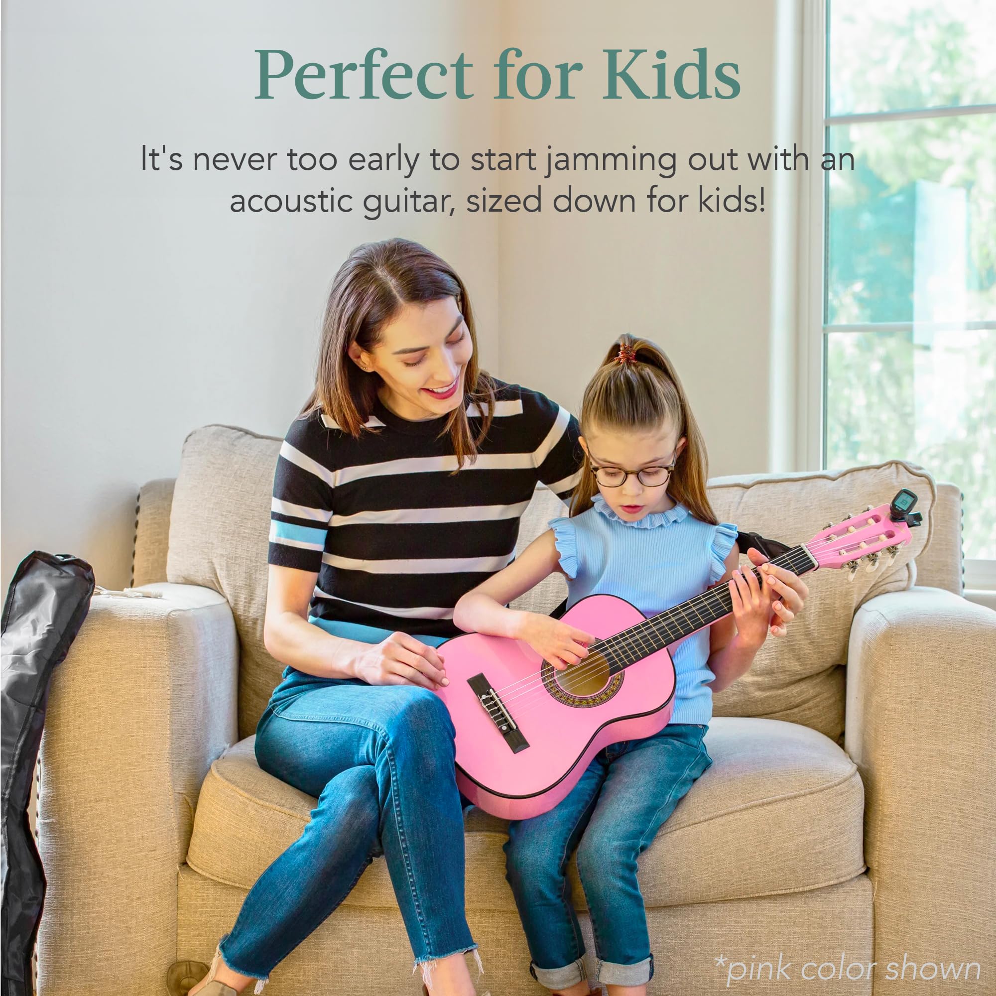 Best Choice Products 30-Inch Acoustic Guitar Beginner Kit with Strap, Case, Extra Strings & Rosette Inlay - Blueburst | Perfect for Kids, Teens & Adult Beginners | Home, School & Travel Use