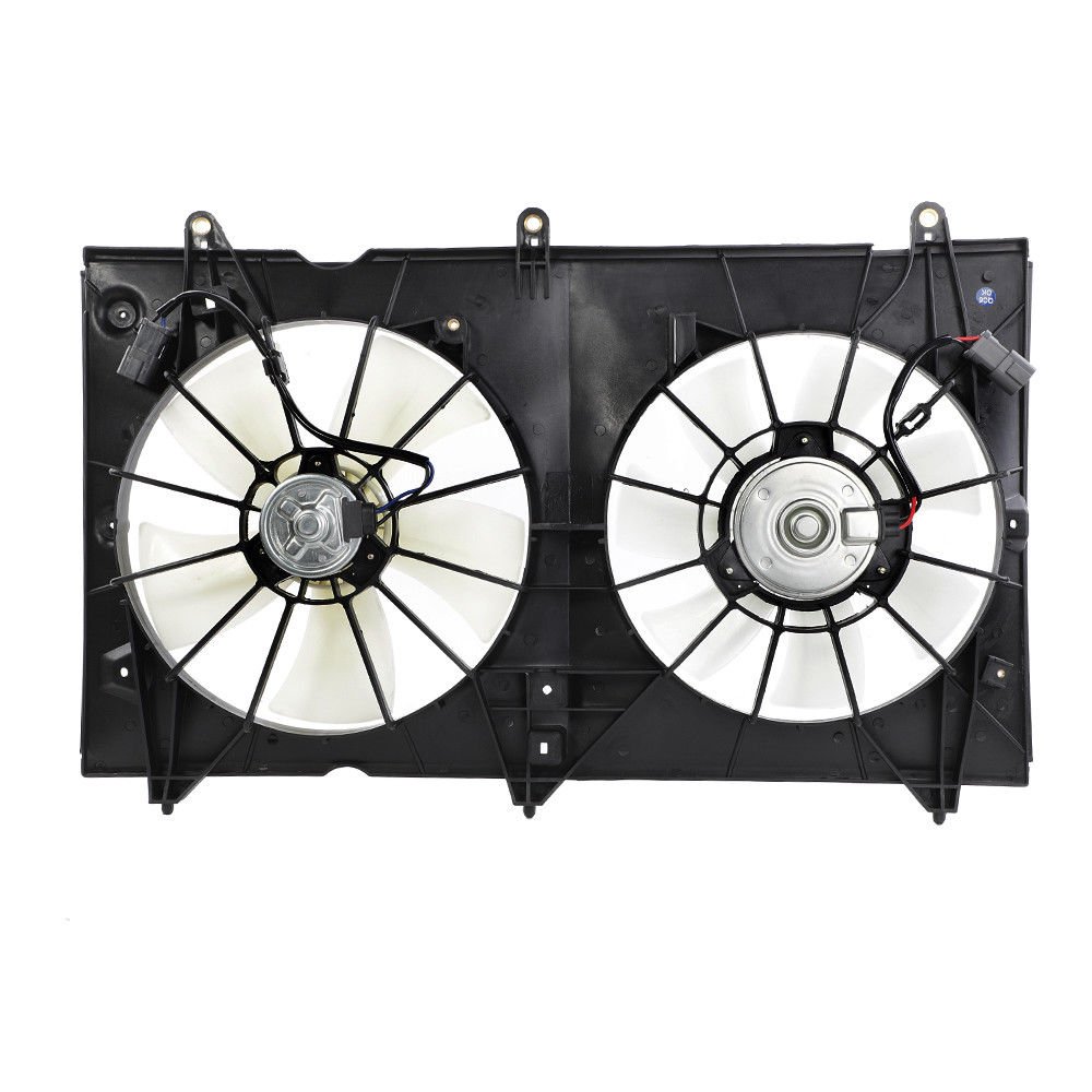 High Performance Dual Radiator and Condenser Fan Assembly - Compatible with 2003-2007 Honda Fit & 2.4L Honda Accord Models - Perfect for Engine Cooling System Upgrades and Summer Heat Protection