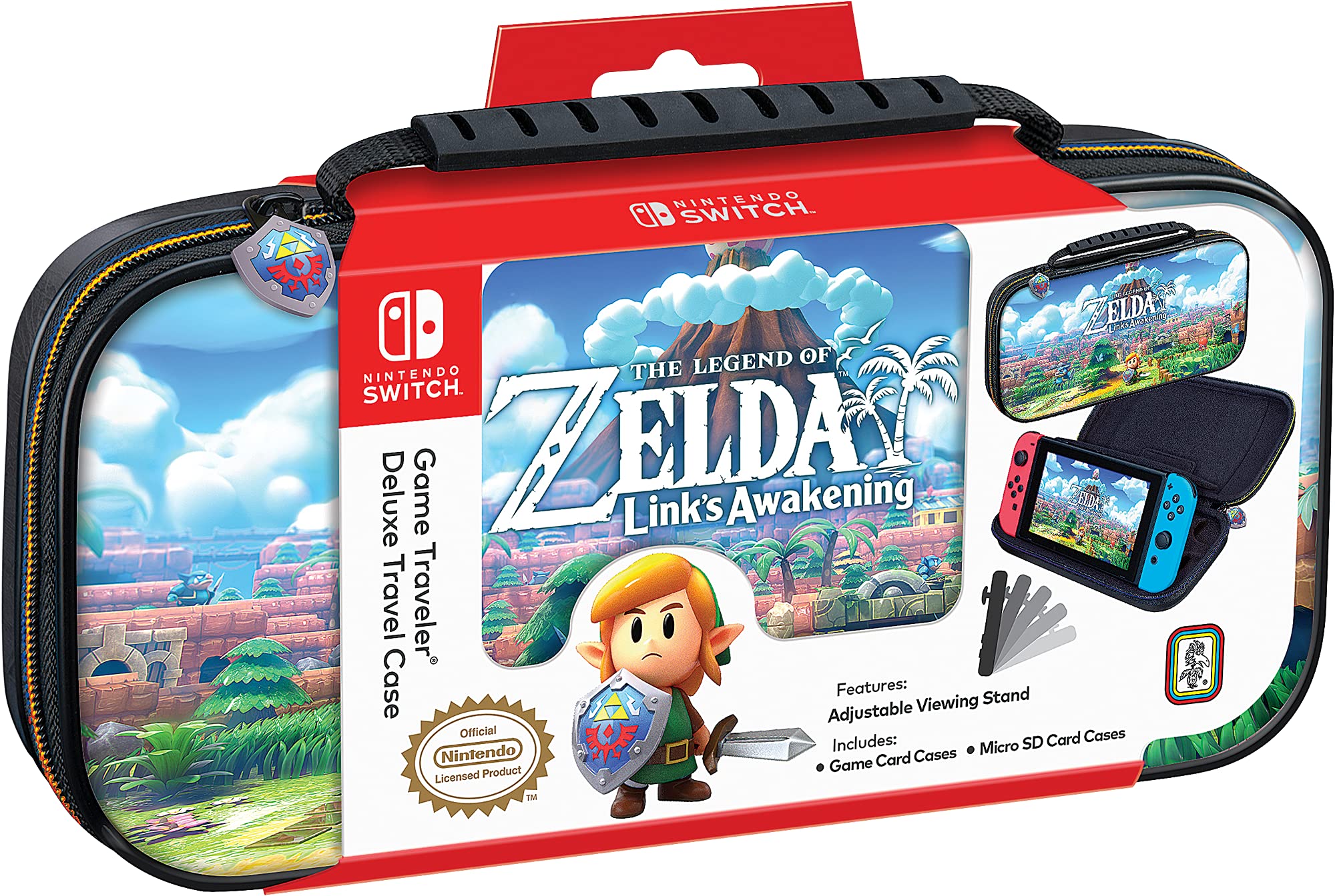 Nintendo Switch Case for Switch OLED, Switch & Switch Lite - Hard Protective Travel Carrying Case with Adjustable Stand & Bonus Game Storage | Portable Gaming Accessory for Travel, Commuting & Home Use