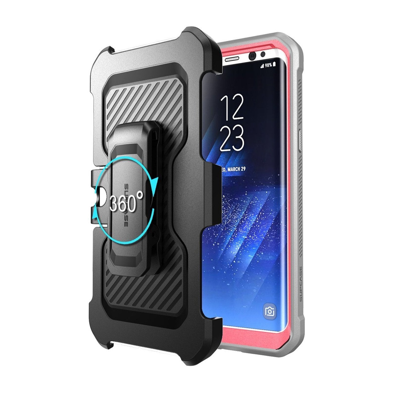 Samsung Galaxy S8 Plus Unicorn Beetle Pro Full Body Rugged Holster Case with Built-in Screen Protector - Shockproof, Heavy Duty Protection for Work & Outdoor Activities (Pink)