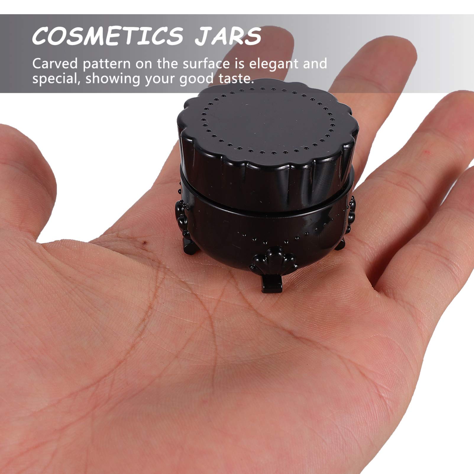 Beaupretty 10 Pack Small Travel Containers - Mini Clear Round Cosmetic Jars for Makeup Samples & Skincare (Black) | Perfect for Travel, DIY Beauty & Organizing Small Items