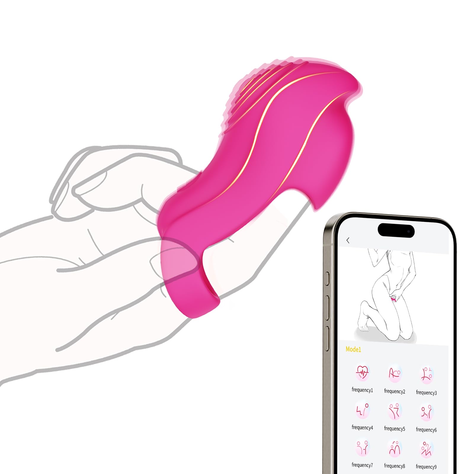 9-Speed Finger Vibrator for Women - Mini G-Spot & Clitoral Stimulator with 5 APP Control Modes, Waterproof & Quiet Adult Sex Toy for Couples - Perfect for Solo Play, Foreplay & Intimate Moments