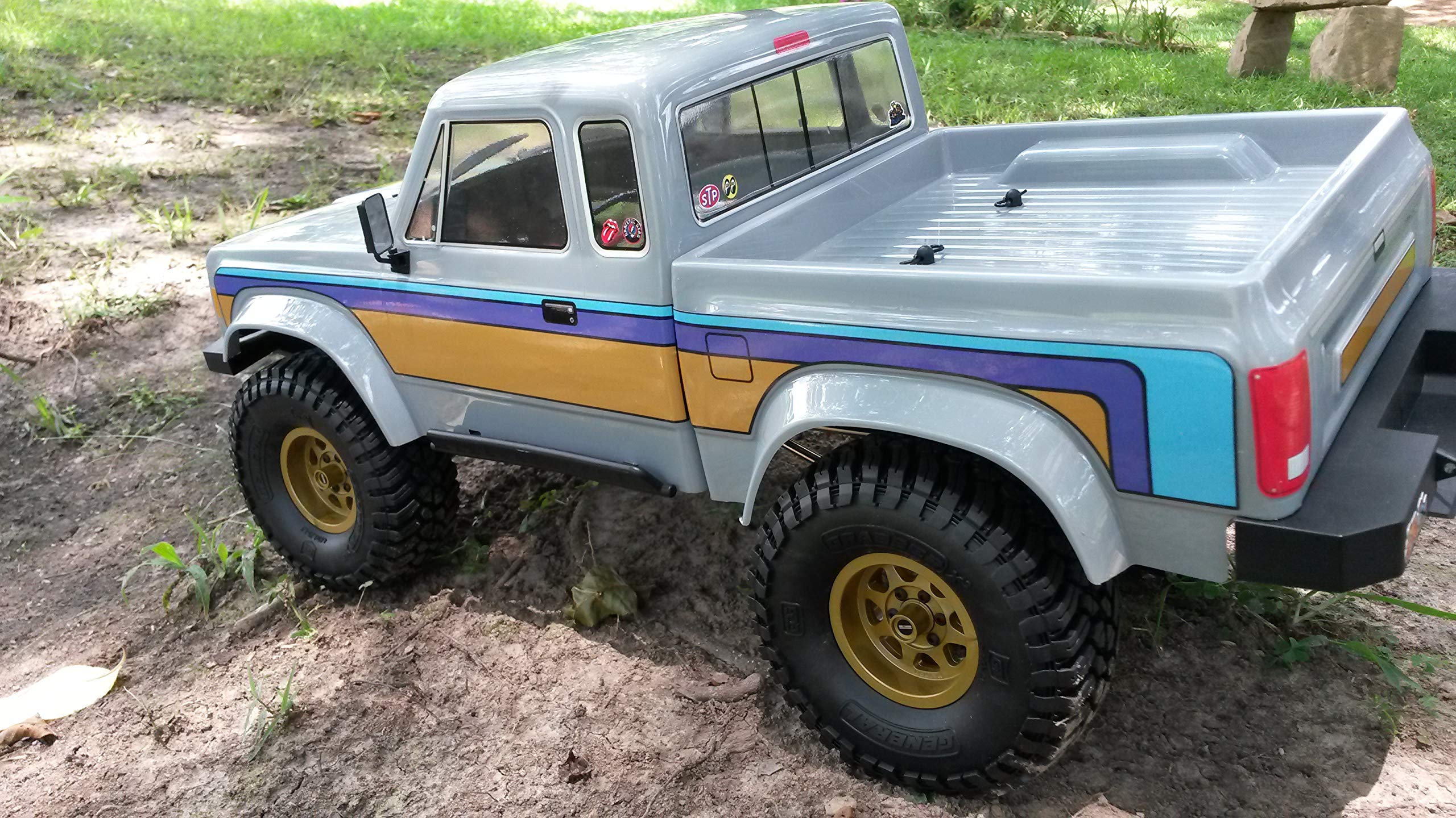 Element RC Enduro Sendero 1/10 Scale RC Rock Crawler Body Decal Sticker Set - Gold Purple Blue Vinyl Graphics for Off-Road Crawling & Trail Adventures