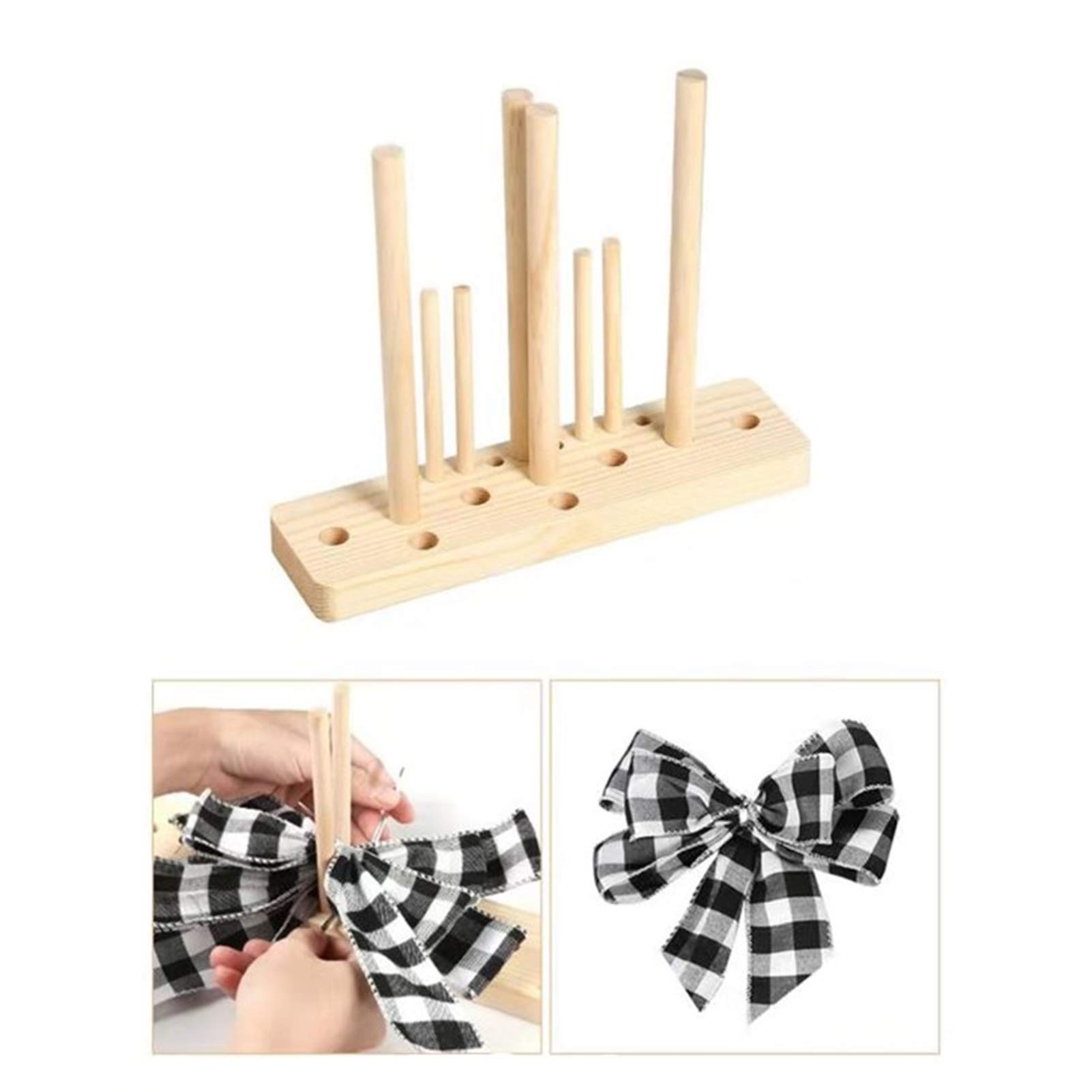 5-in-1 Wooden Bow Maker Tool Kit - DIY Ribbon Bows for Christmas Gifts, Wreaths, Party Decorations, Hair Accessories & Corsages - Includes Step-by-Step Instructions - Perfect for Holiday Crafts, DIY Projects & Gift Wrapping