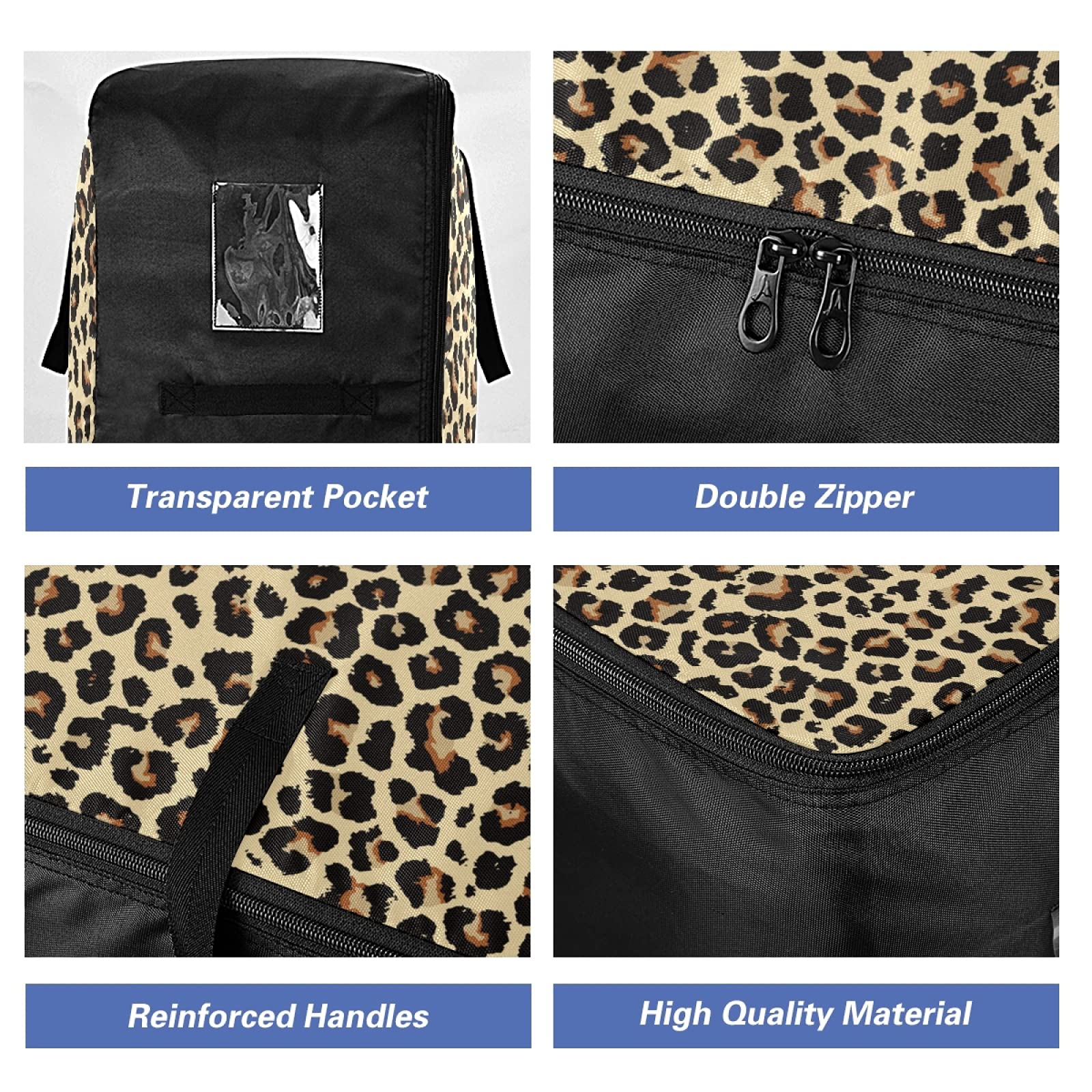 ALAZA Cheetah Print Large Storage Bag - Space Saving Laundry Bag for Comforters, Quilts, Bedspreads & Pillows - Travel Luggage Organizer, Moving Tote & Closet Storage Solution - Perfect for Home Organization & Travel Packing