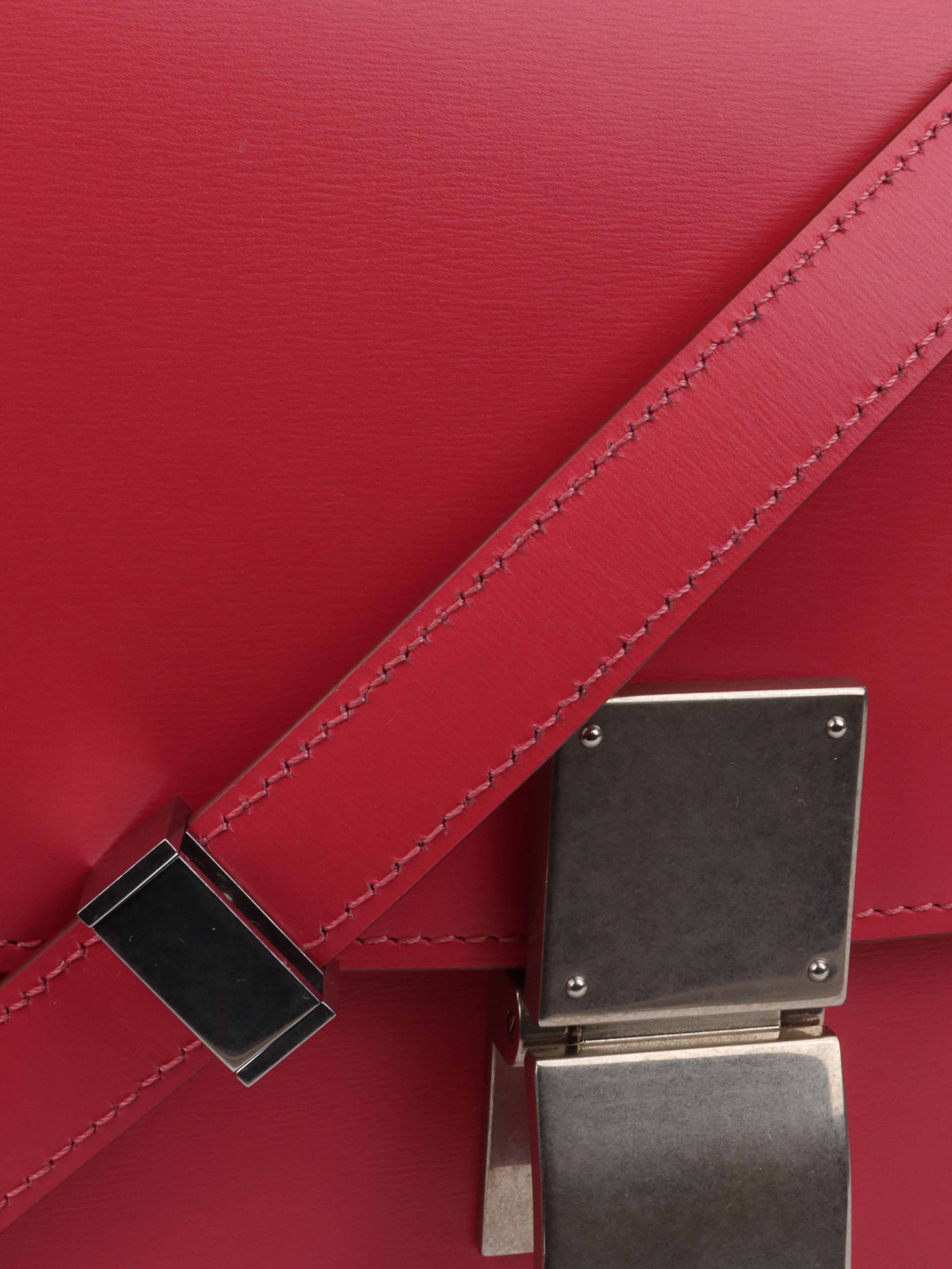 Celine Medium Classic Handbag in Box Calf Leather - Raspberry Pink Luxury Shoulder Bag for Women | Perfect for Work, Travel & Evening Events