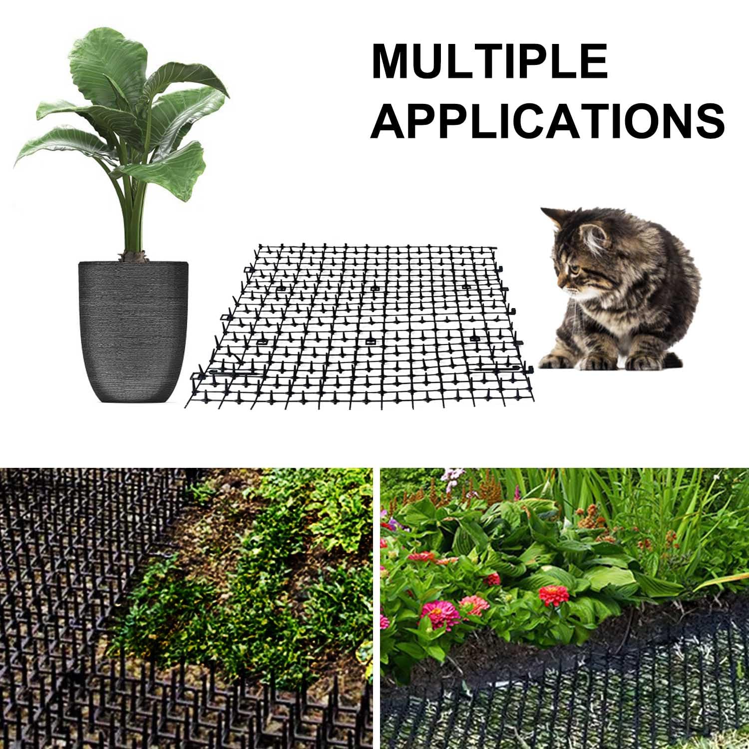 12 Feet Cat Training Scat Mat with Spikes - Deterrent Mat to Keep Pets Off Furniture & Garden - Indoor/Outdoor Pet Training Solution for Sofas, Beds, Plants & Countertops