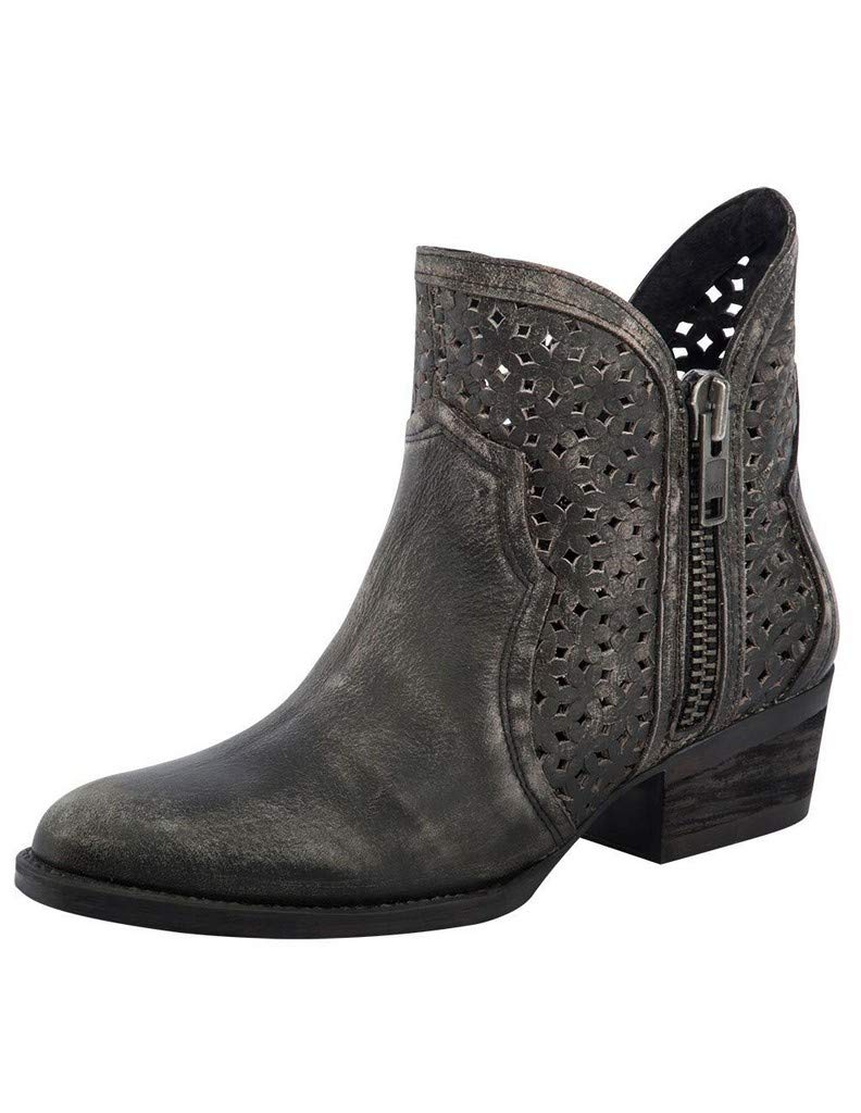 **Women's Comfortable Leather Cowgirl Western Boots - Cut-Out Shortie Booties for Riding, Dancing & Casual Wear**