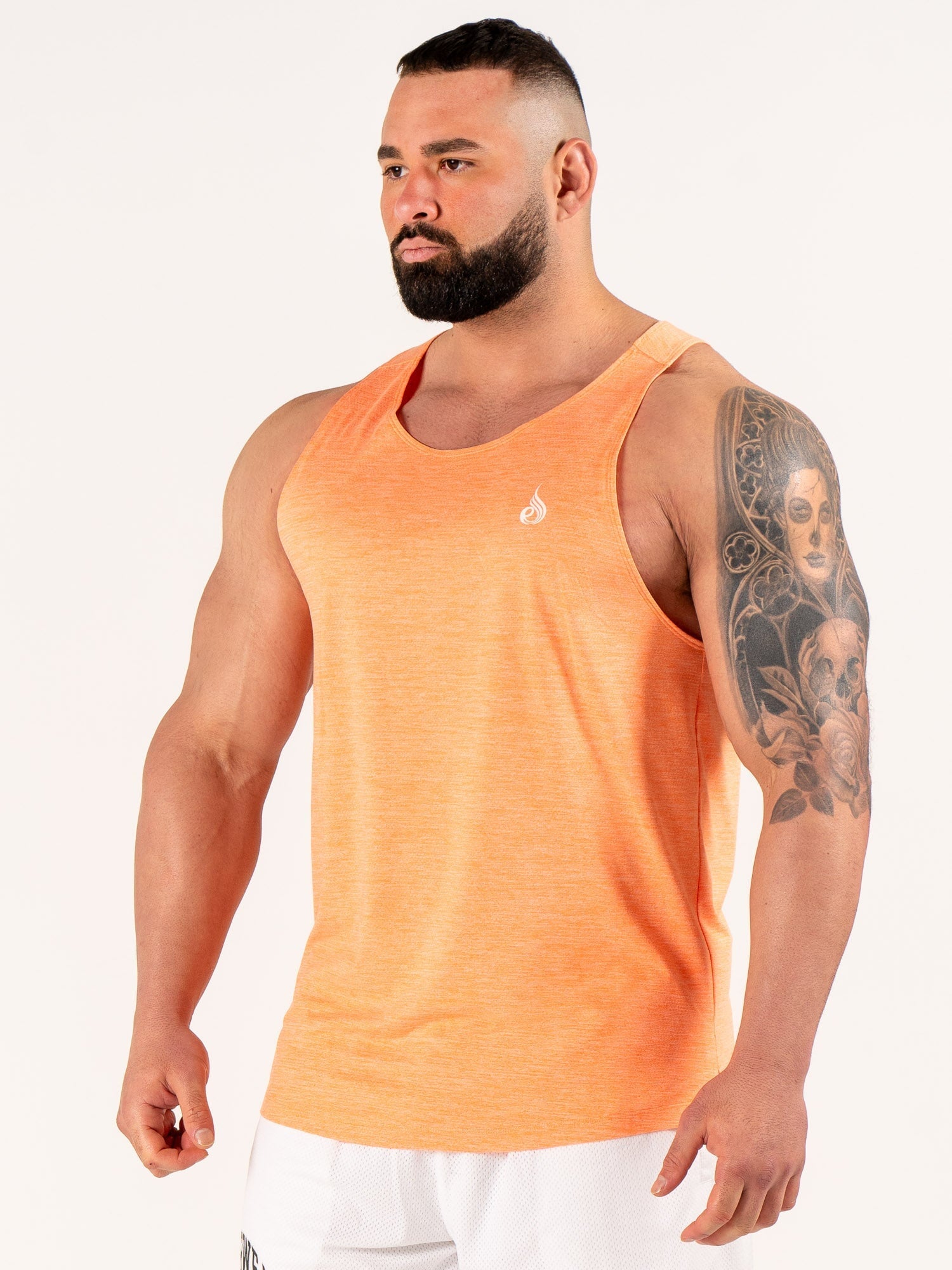 Flex Active Tank for Women - Breathable Workout Top, Orange Marl - Perfect for Yoga, Running & Gym Training