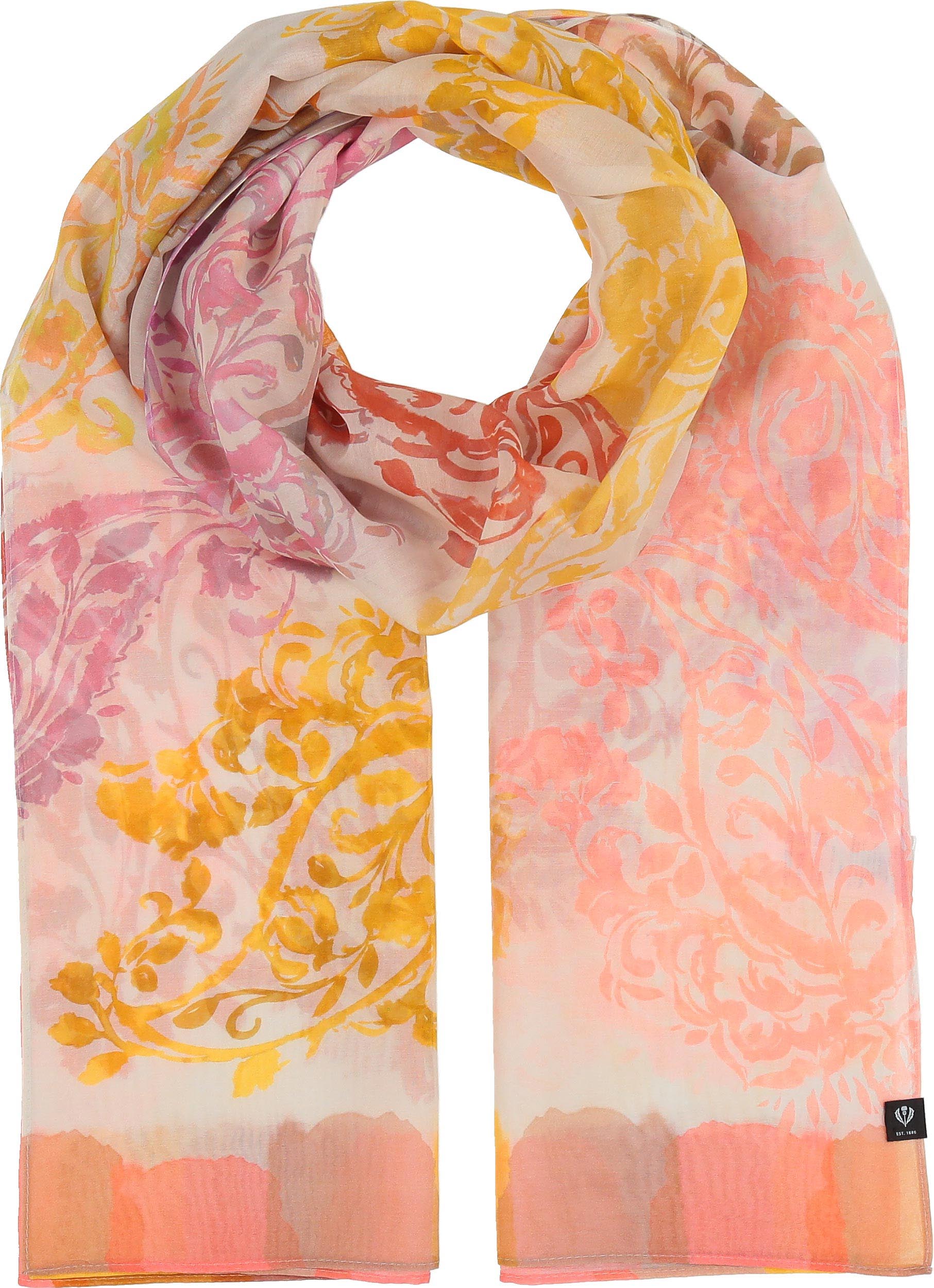 Elegant Bordered Paisley Cotton Silk Wrap Scarf - Lightweight Shawl for Women, Perfect for Weddings, Parties & Evening Outfits