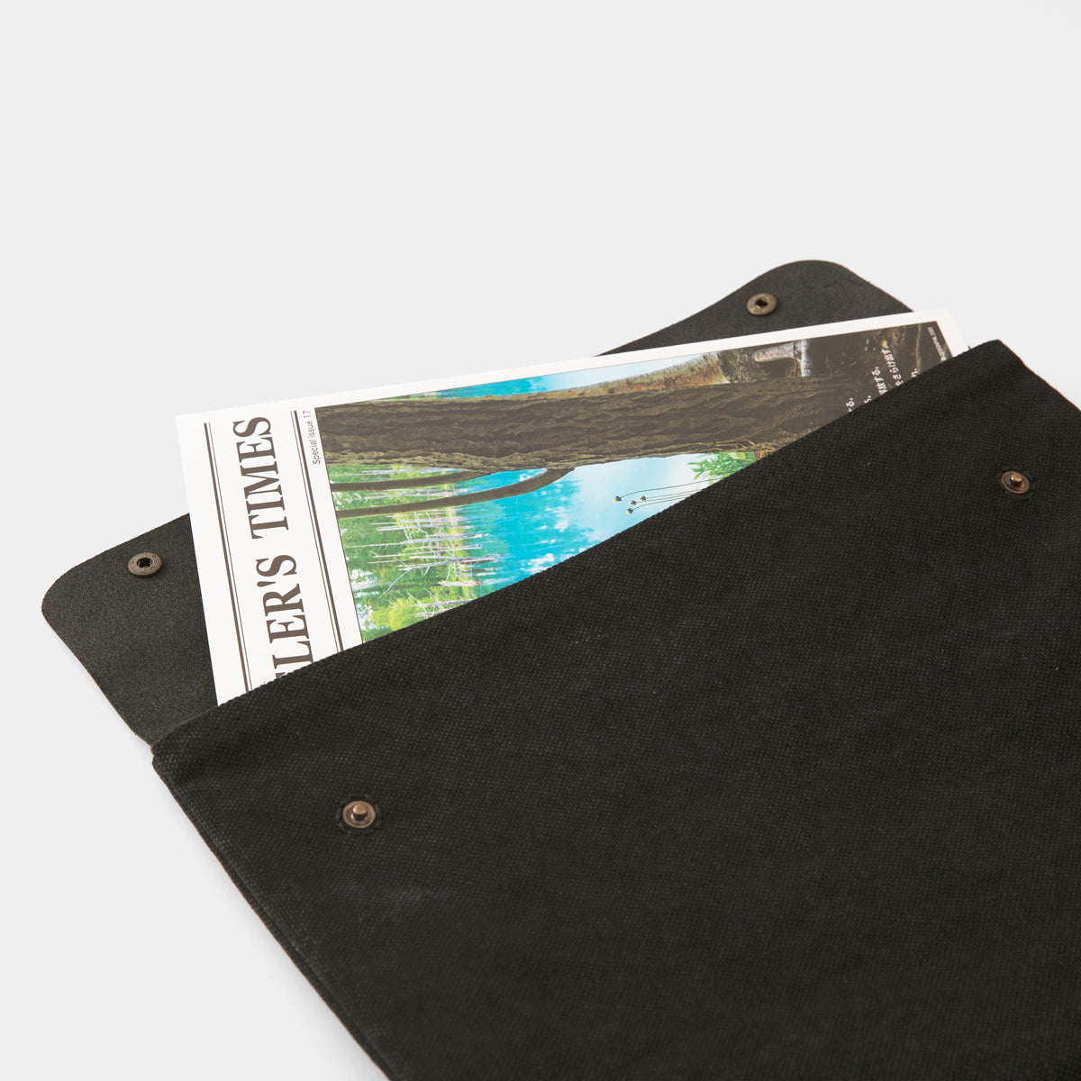 Premium TRAVELER'S COMPANY Canvas Pouch - Large Size in Black | Durable Travel Organizer for Passport, Wallet & Accessories | Perfect for Business Trips & Daily Commute