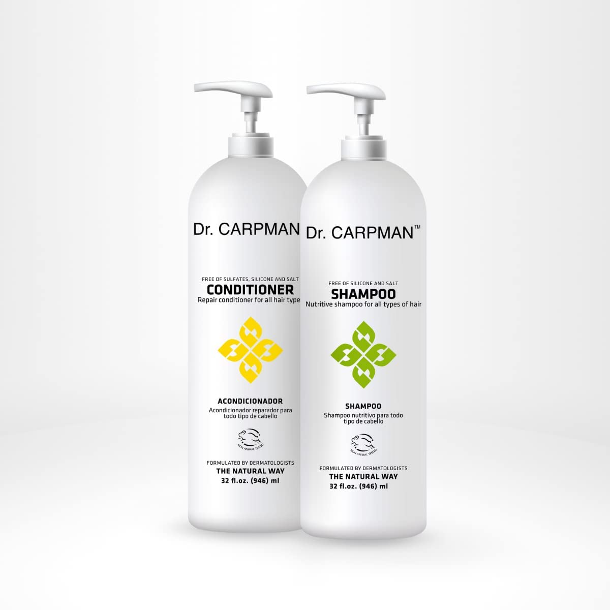 Natural Hair Growth Shampoo & Conditioner Set - Organic Thinning Hair Regrowth Treatment for Women & Men - Anti Hair Loss Formula for Color-Treated Hair (2 x 32 Fl Oz) - Perfect for Daily Use & Damaged Hair Repair