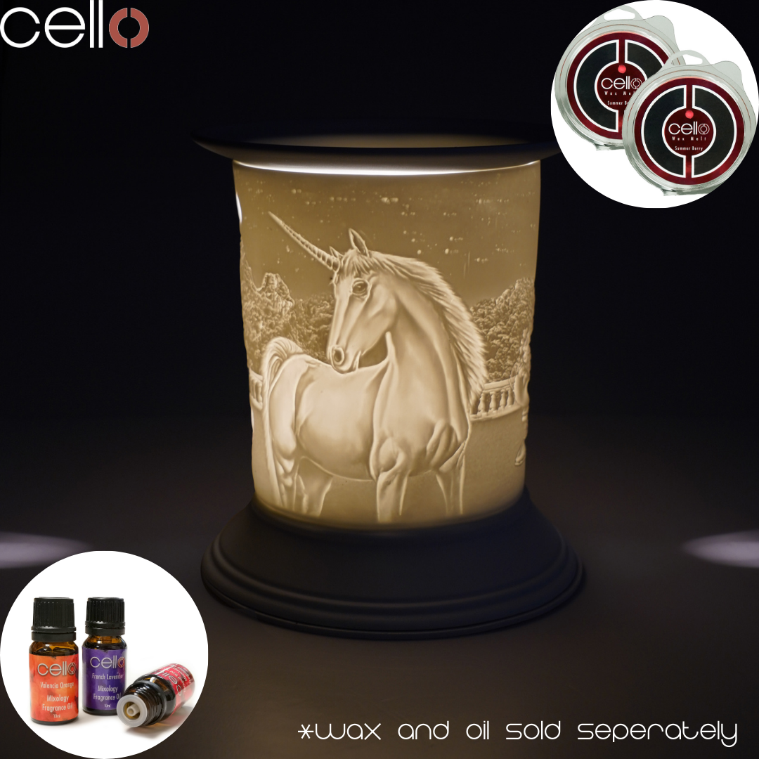 Electric Wax Warmer for Home - Porcelain Unicorn Candle Wax Melter with Straight Design, Perfect for Aromatherapy, Relaxation, and Creating a Cozy Atmosphere in Bedroom, Living Room, or Office