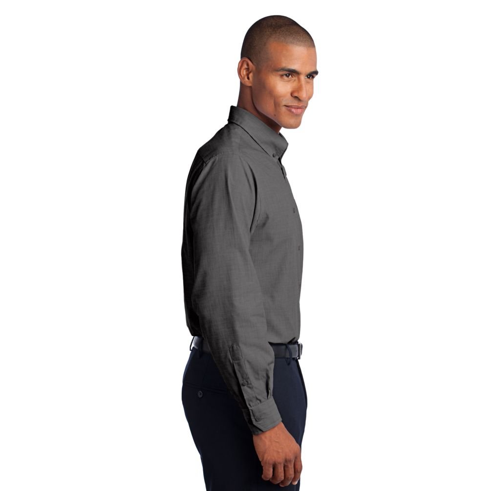 Port Authority Crosshatch Easy Care Shirt - Soft Black (S640) | Comfortable Workwear for Business Casual & Office Wear