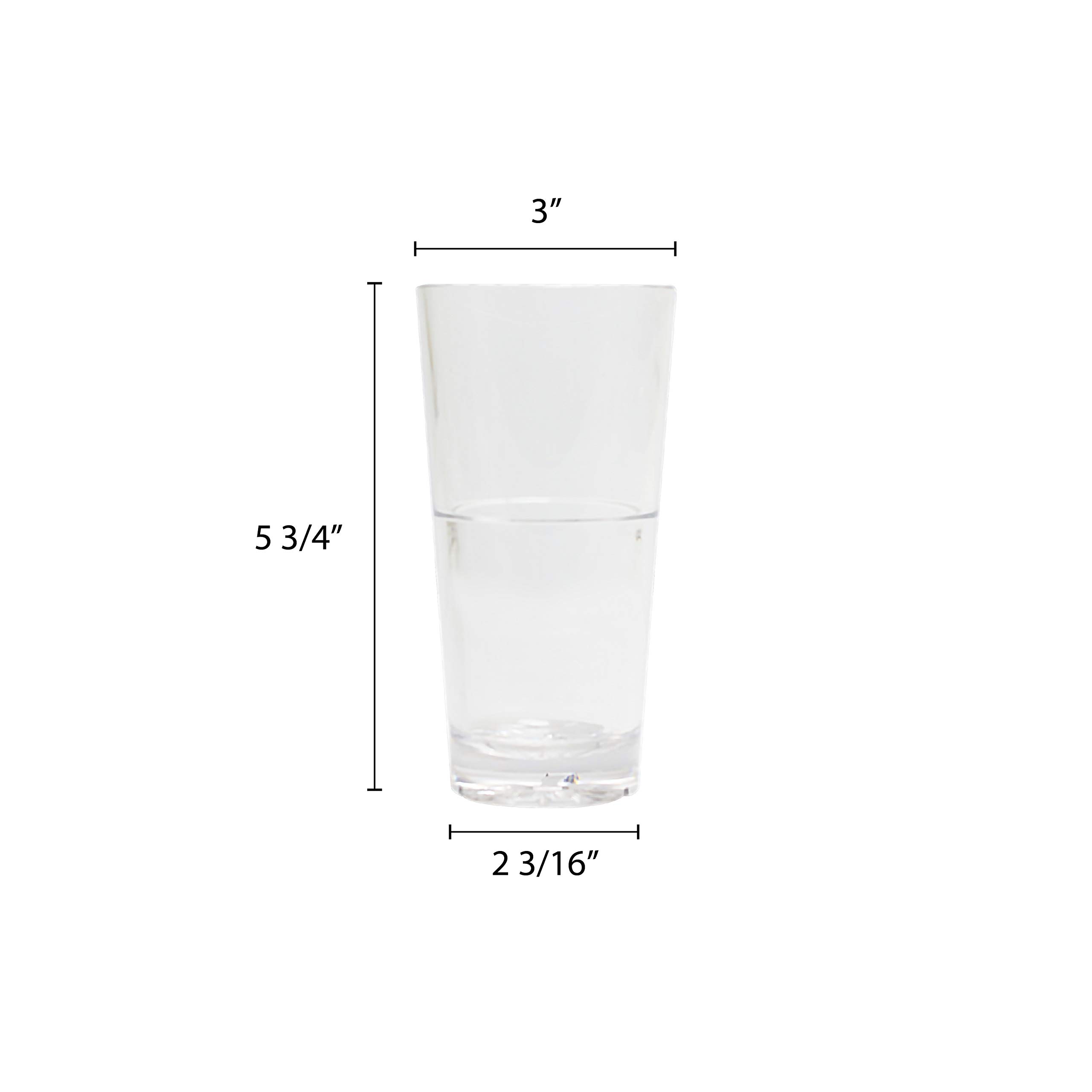 12 oz Stackable Starburst Tumbler - BPA-Free Polycarbonate Clear Drinking Cup - Perfect for Coffee, Tea, Smoothies & Office/Home Use