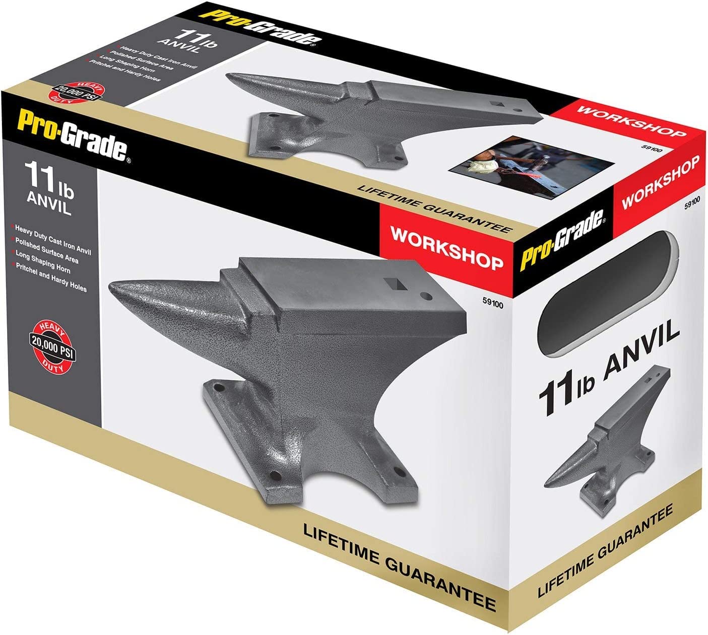 11LB Heavy Duty Blacksmith Anvil - Professional Forging Tool for Metalworking, Knife Making & DIY Projects - Ideal for Blacksmiths, Hobbyists & Metal Crafters