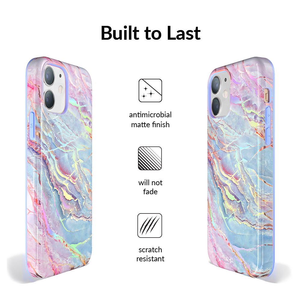 Holo Moonstone Marble iPhone Case - Protective & Stylish Phone Cover for iPhone 13/14/15 Pro Max - Perfect for Everyday Use, Travel & Gift Giving