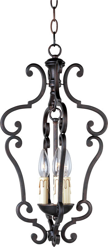 11W Richmond 3-Light Entryway Foyer Pendant Light Fixture in Colonial Umber - Perfect for Hallway, Staircase or Dining Room Lighting