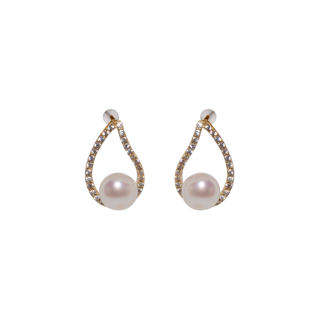 Dali Tear Drop Stud Earrings for Women - Elegant Gold/Silver Dangle Earrings for Daily Wear & Special Occasions