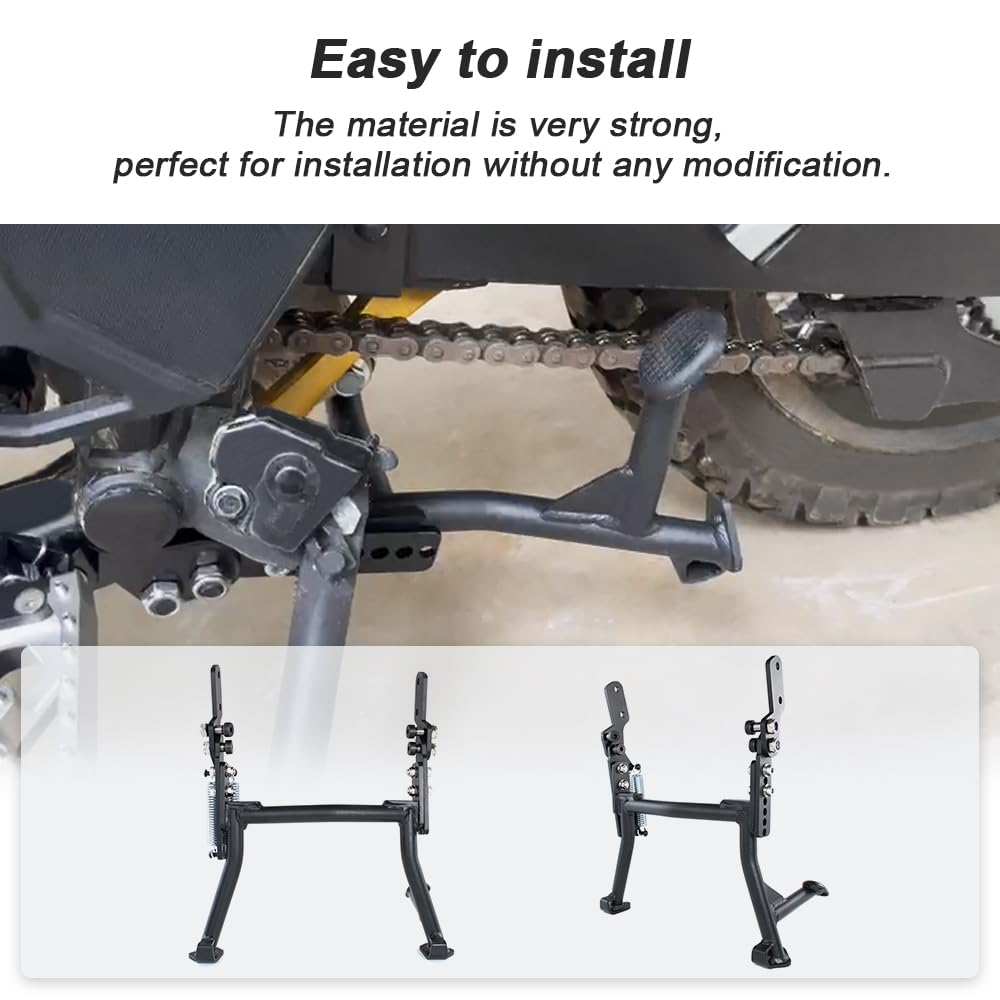 Xitomer Motorcycle Center Kickstand for KLR650 Gen 3 (2022+) - Heavy Duty Bike Center Stand with Foot Lever - Perfect for Parking, Maintenance & Storage