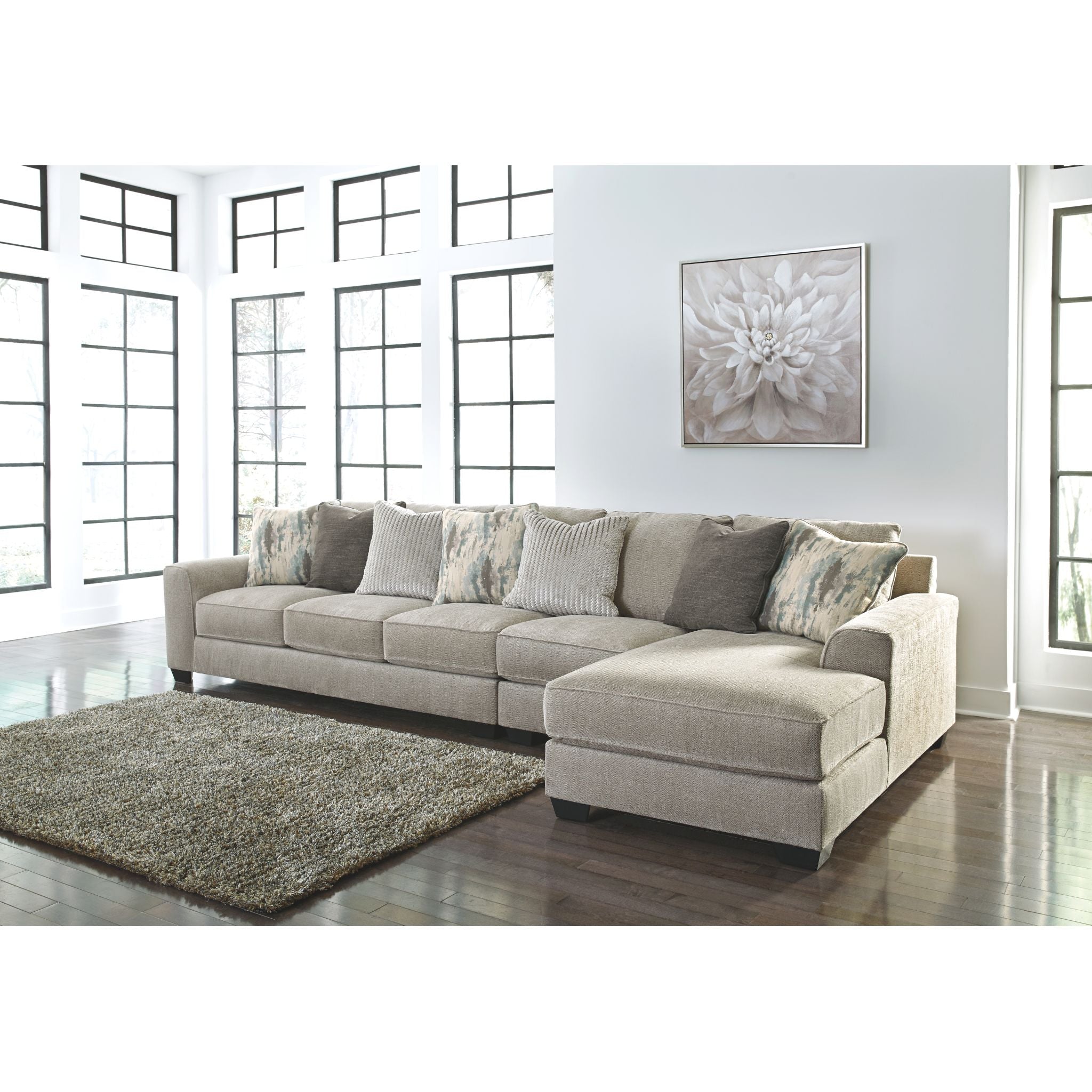 Ardsley 3-Piece Sectional Sofa with Chaise Lounge - Modern L-Shaped Couch for Living Room, Family Room & Home Theater - Soft Fabric Upholstery & Sturdy Frame