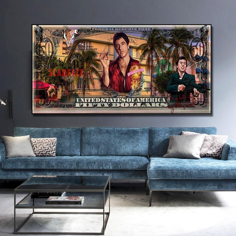 Scarface Movie Wall Art Canvas - Tony Montana 'Say Hello to My Little Friend' Quote - Perfect for Home, Office & Movie Themed Decor