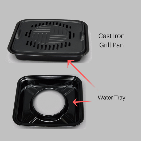 Premium Ikenaga Cast Iron Yakiniku BBQ Grill Griddle with Water Pan - Heavy Duty Japanese Teppanyaki Grill for Portable Gas Stove - Perfect for Outdoor Camping, Backyard Parties & Korean BBQ Restaurants