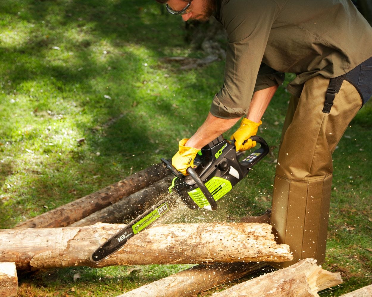 80V Brushless Chainsaw - Professional Cordless Chainsaw (Tool Only) - Perfect for Tree Trimming, Landscaping, and Firewood Cutting