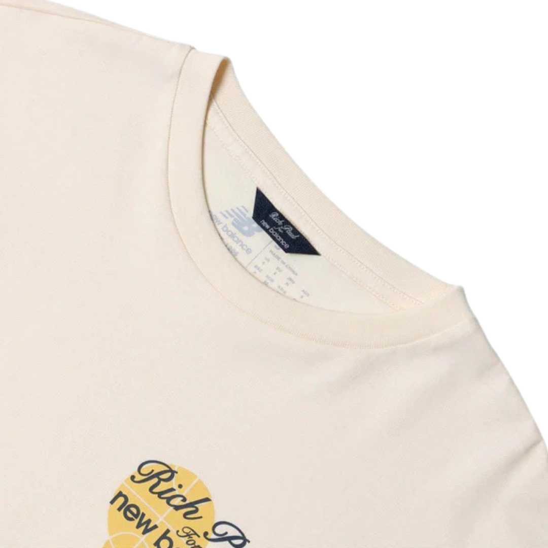 New Balance x Rich Paul Beige T-Shirt - Men's Casual Cotton Tee for Streetwear & Everyday Comfort