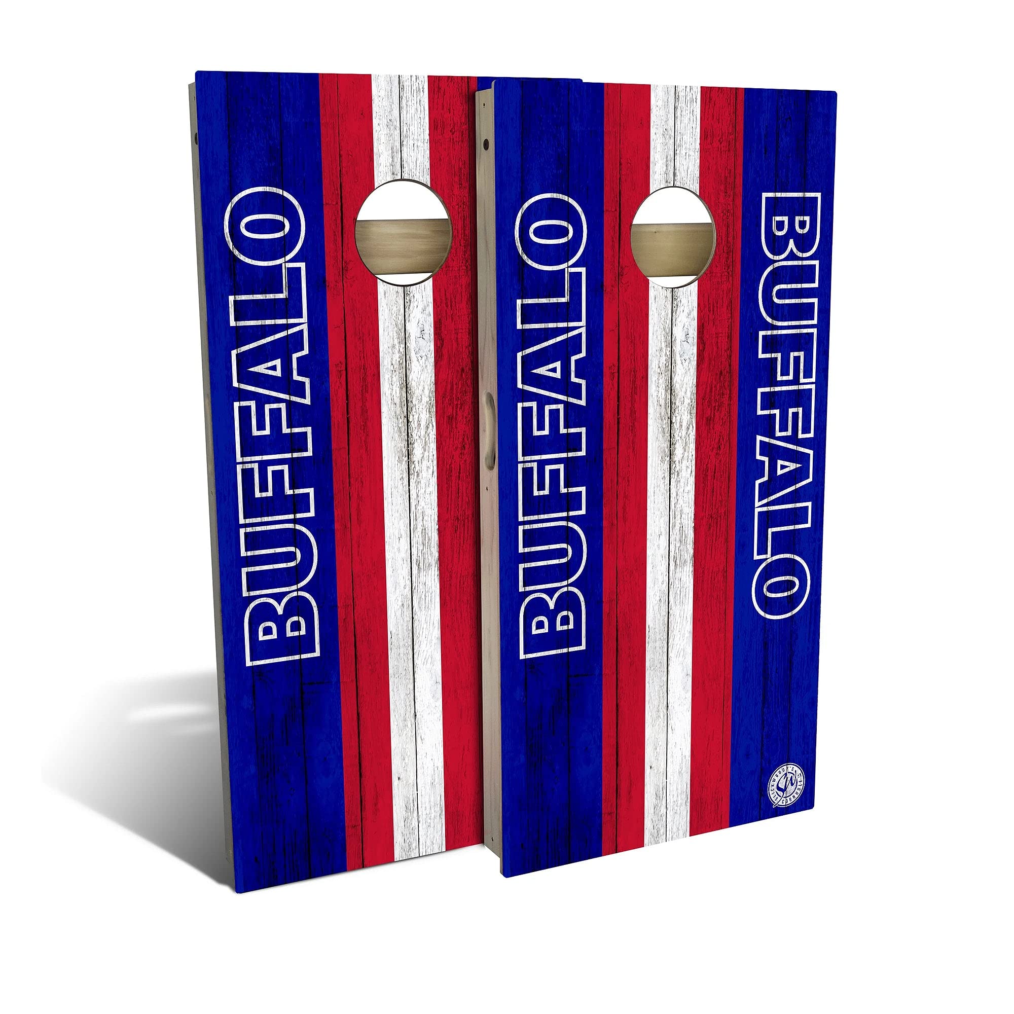 Premium Buffalo Cornhole Game Set - 2 Wooden Boards & 8 Bean Bags - Outdoor Lawn Tailgate Party Games for Backyard, BBQ, Picnic & Camping Fun