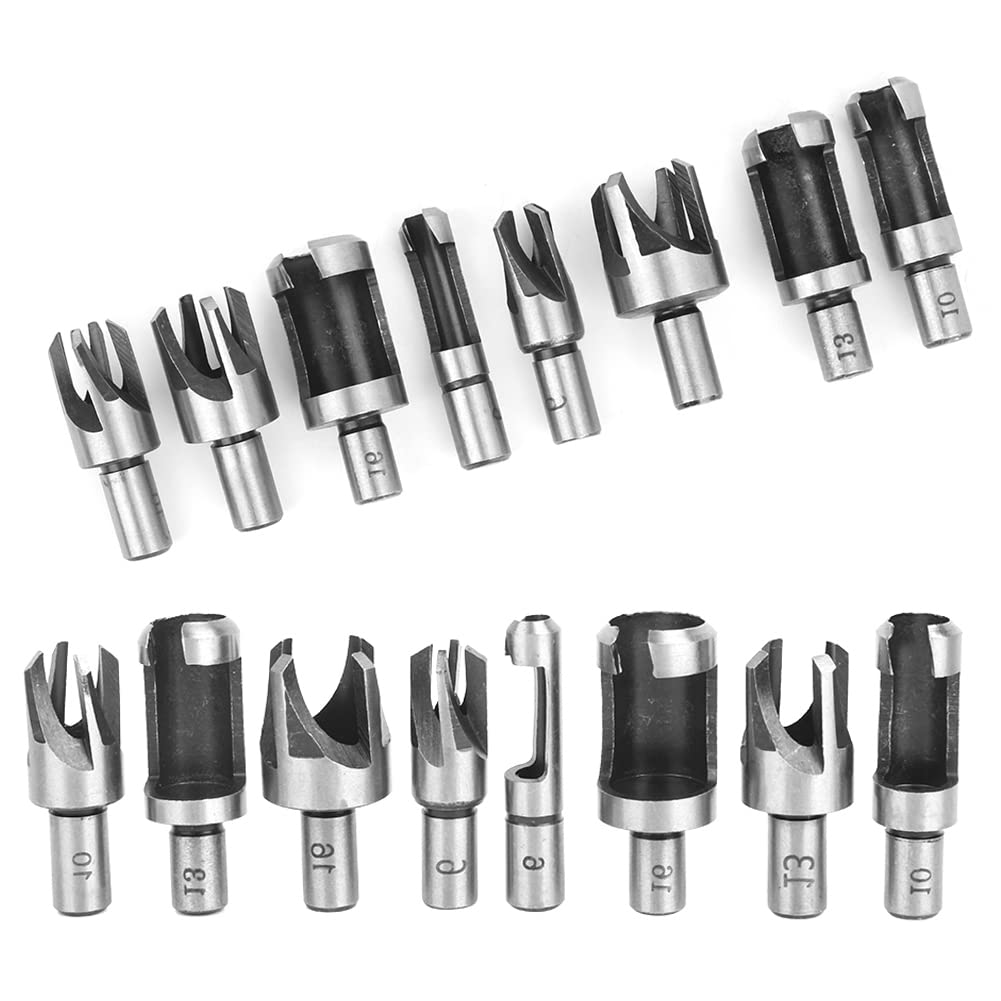 8Pcs Wood Plug Cutter Set - Tapered Claw Drill Bits with Sharp Incisive Teeth - Carbon Steel Woodworking Tools for DIY Projects & Furniture Repair (Perfect for Cabinet Making, Wood Joinery & Craft Work)
