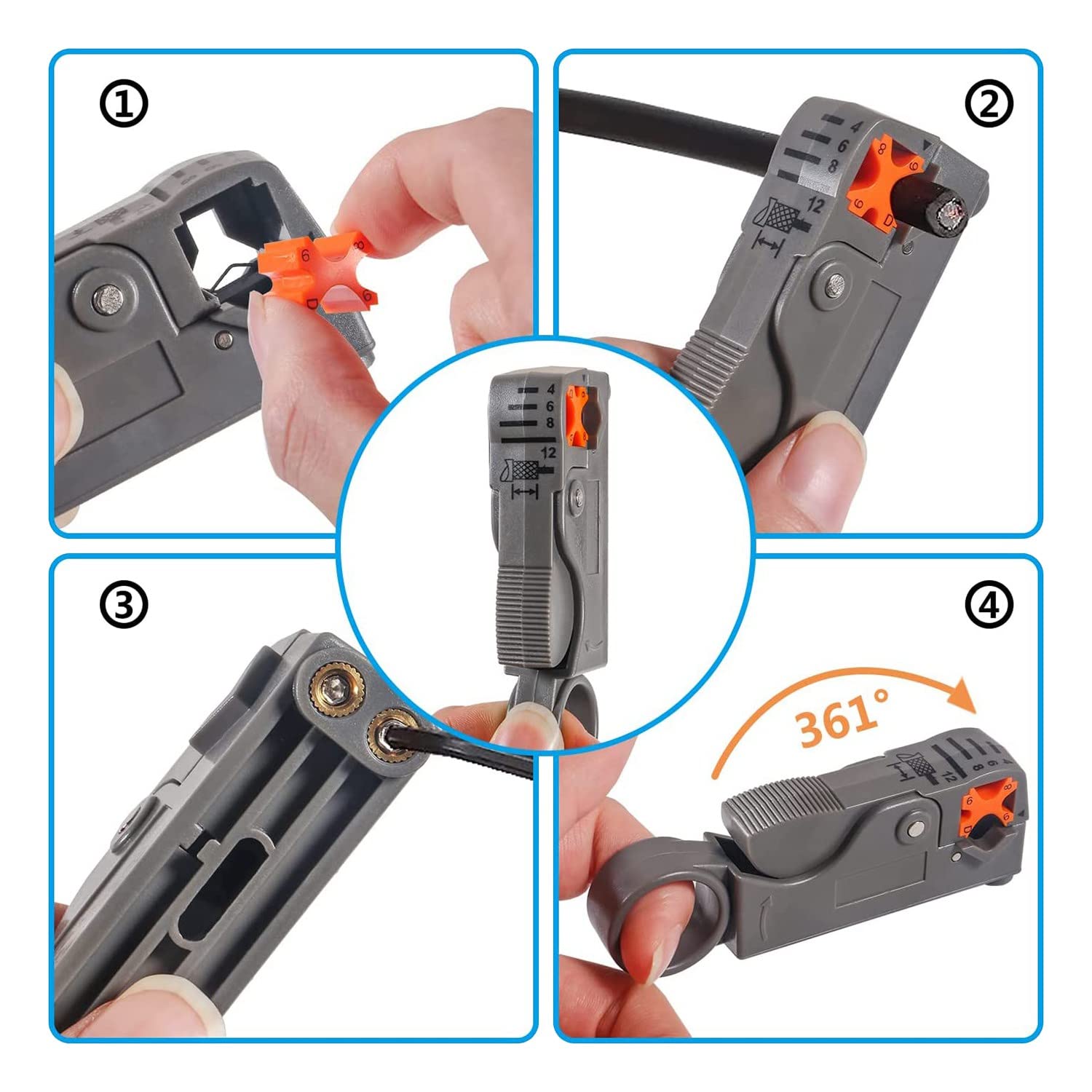 Professional Coax Cable Crimper Kit - RG6 RG59 Compression Tool with 15Pcs Connectors for Cable TV, Satellite & Internet Installation - Perfect for Home Theater Setup & Network Wiring