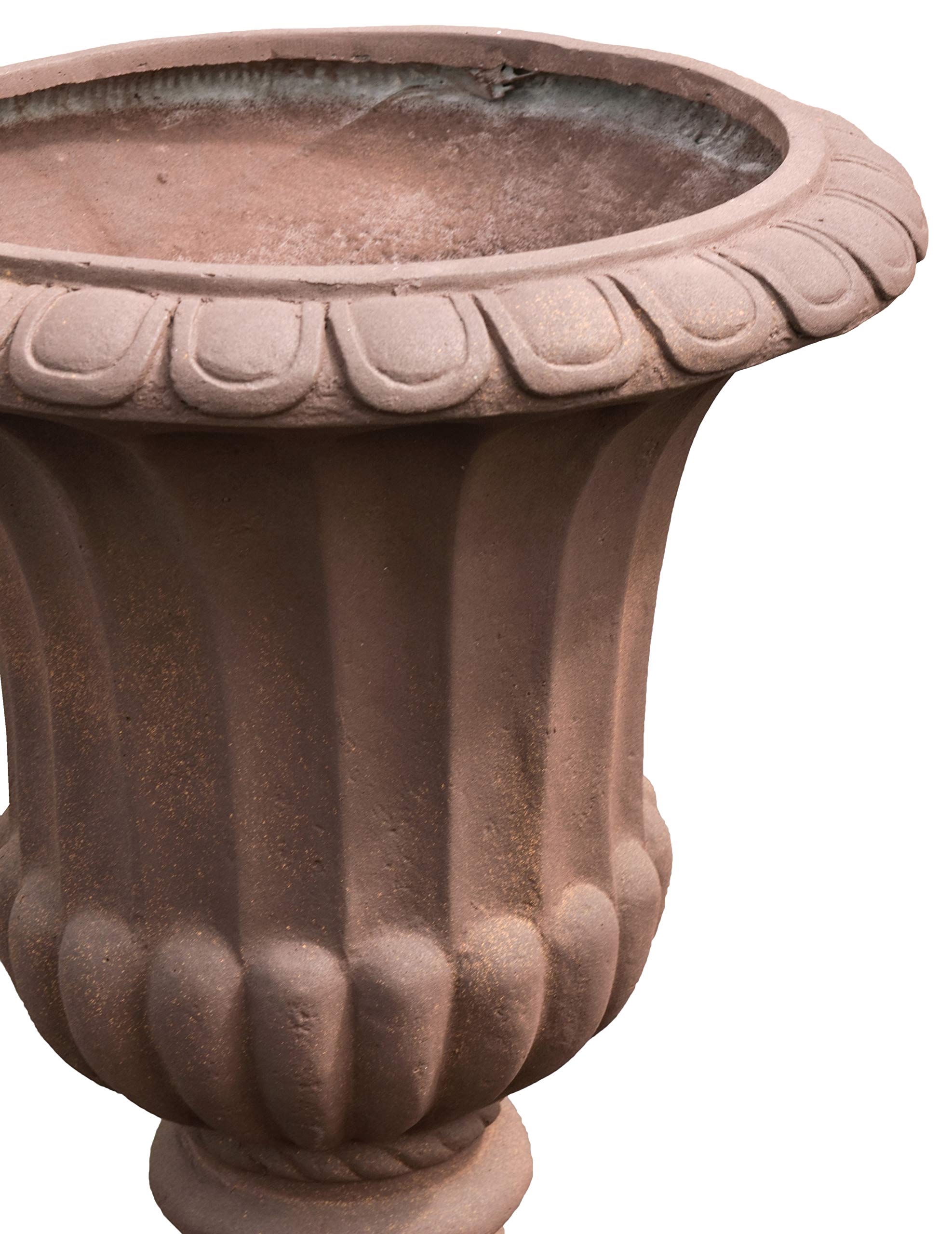 Handcrafted Terra Cotta Vase and Urn Set with Pedestal - Classic Outdoor Garden Decor for Patio, Porch & Landscape Design