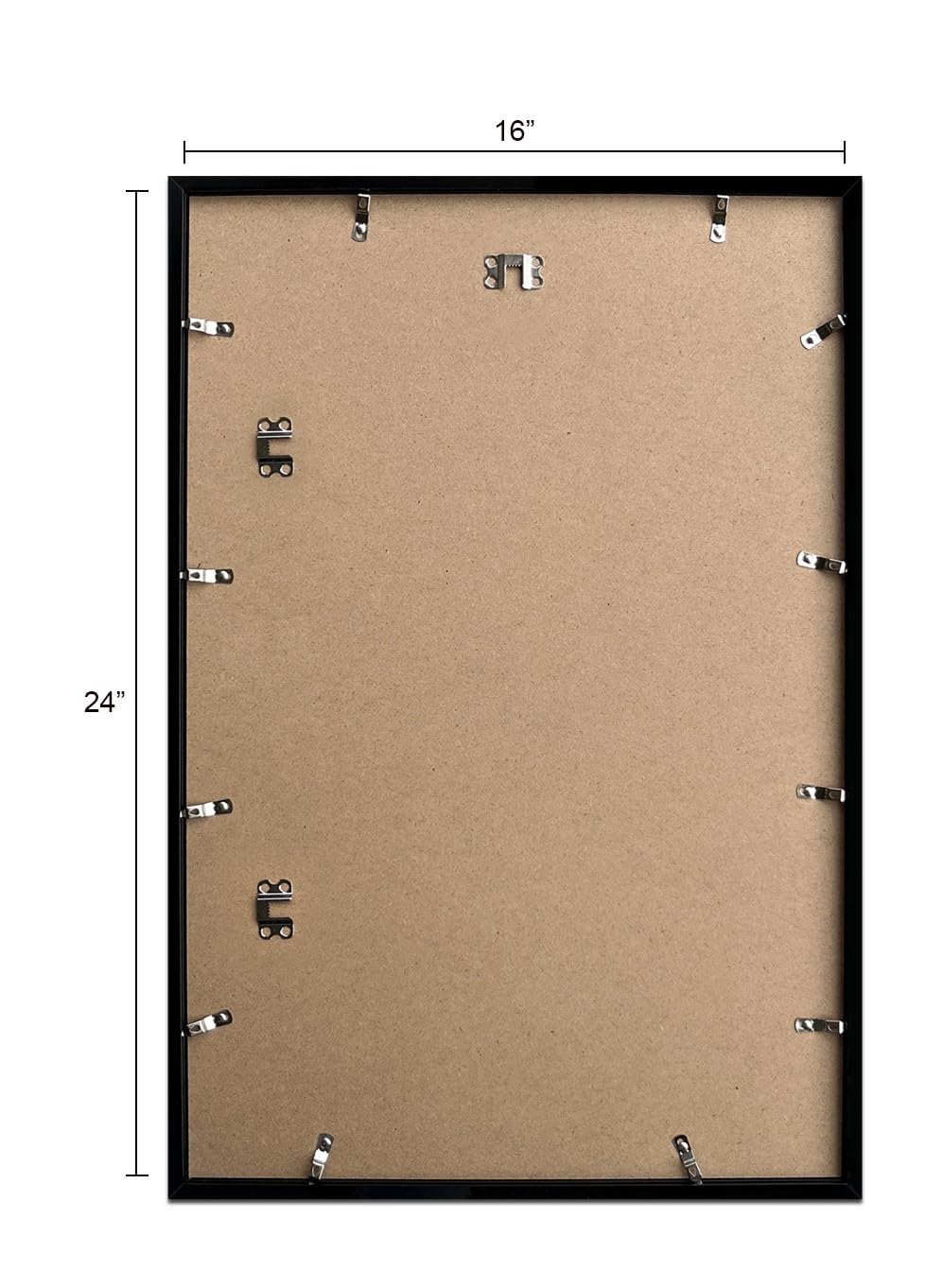 16x24 Black Picture Frame - High Clarity Wall Gallery Frame for 16 by 24 Inch Posters, Photos & Canvas Art - Perfect for Living Room, Bedroom & Office Decor