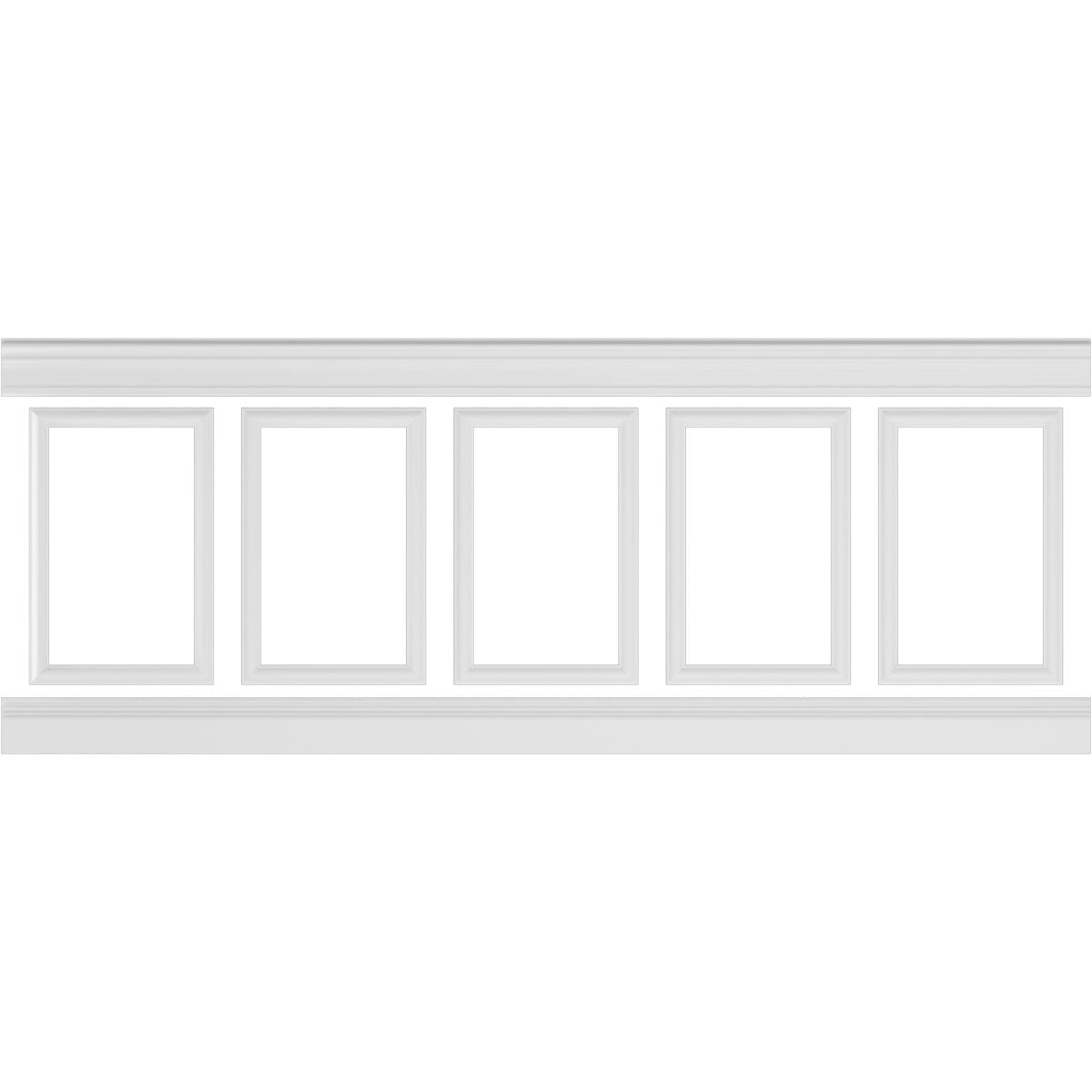 Ashford Traditional Wainscot Paneling Kit - 94.5 Inch Long Premium Wood Wall Paneling for Home & Office Decor | Easy DIY Installation for Living Room, Dining Room & Bedroom
