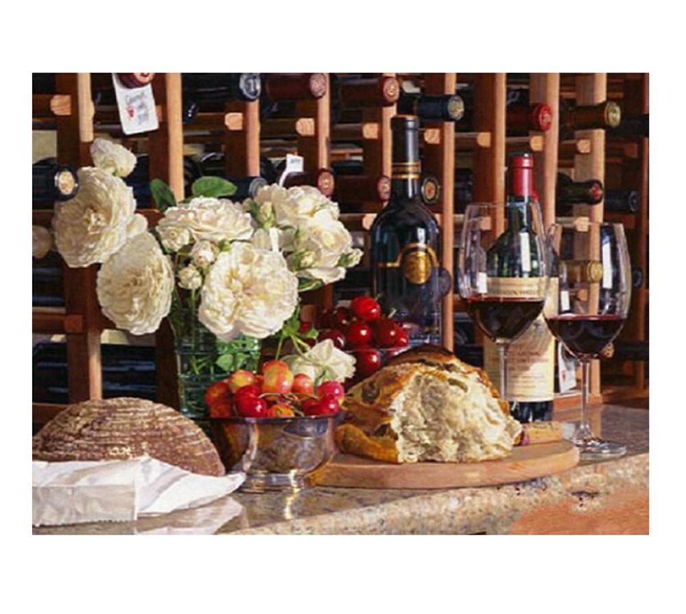 Elegant Red Wine Glass Canvas Wall Art Print - Romantic Home Decor for Bedroom & Living Room | Perfect for Wine Lovers & Dining Room Decor