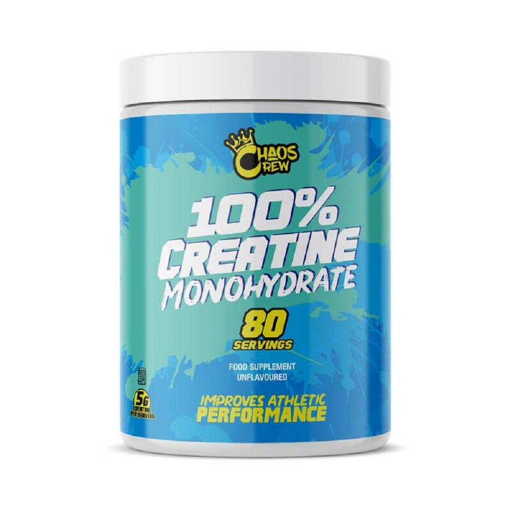 Chaos Crew 100% Pure Creatine Monohydrate Powder 400g - Unflavored Muscle Building Supplement for Athletes & Bodybuilders - Pre Workout, Post Workout & Fitness Recovery