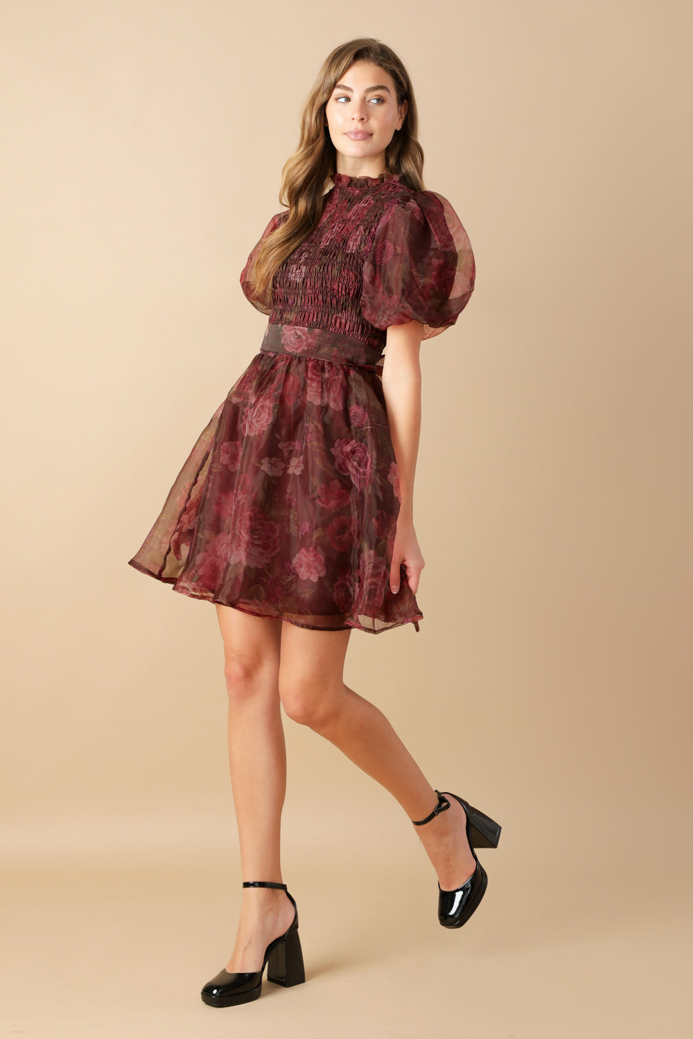 Elegant Flittering Dreams Woven Organza Mini Dress for Women - Perfect for Weddings, Parties & Special Occasions