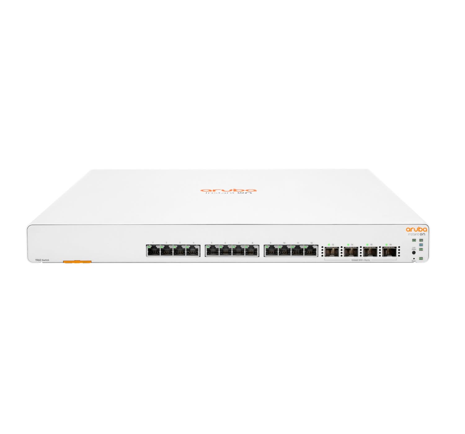 Aruba Instant On 1960 12XGT 4SFP+ Managed L2+ 10G Ethernet Switch (100/1000/10000Mbps) 1U Rackmount White JL805A - Ideal for Small Business Networks, Data Centers & High-Speed Office Connectivity