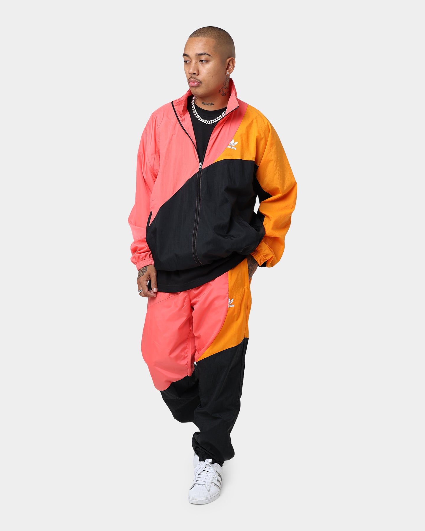Adidas Adicolor Colorblock Track Jacket for Men & Women - Black/Semi Turb - Lightweight Running & Training Jacket - Perfect for Gym, Jogging & Casual Wear