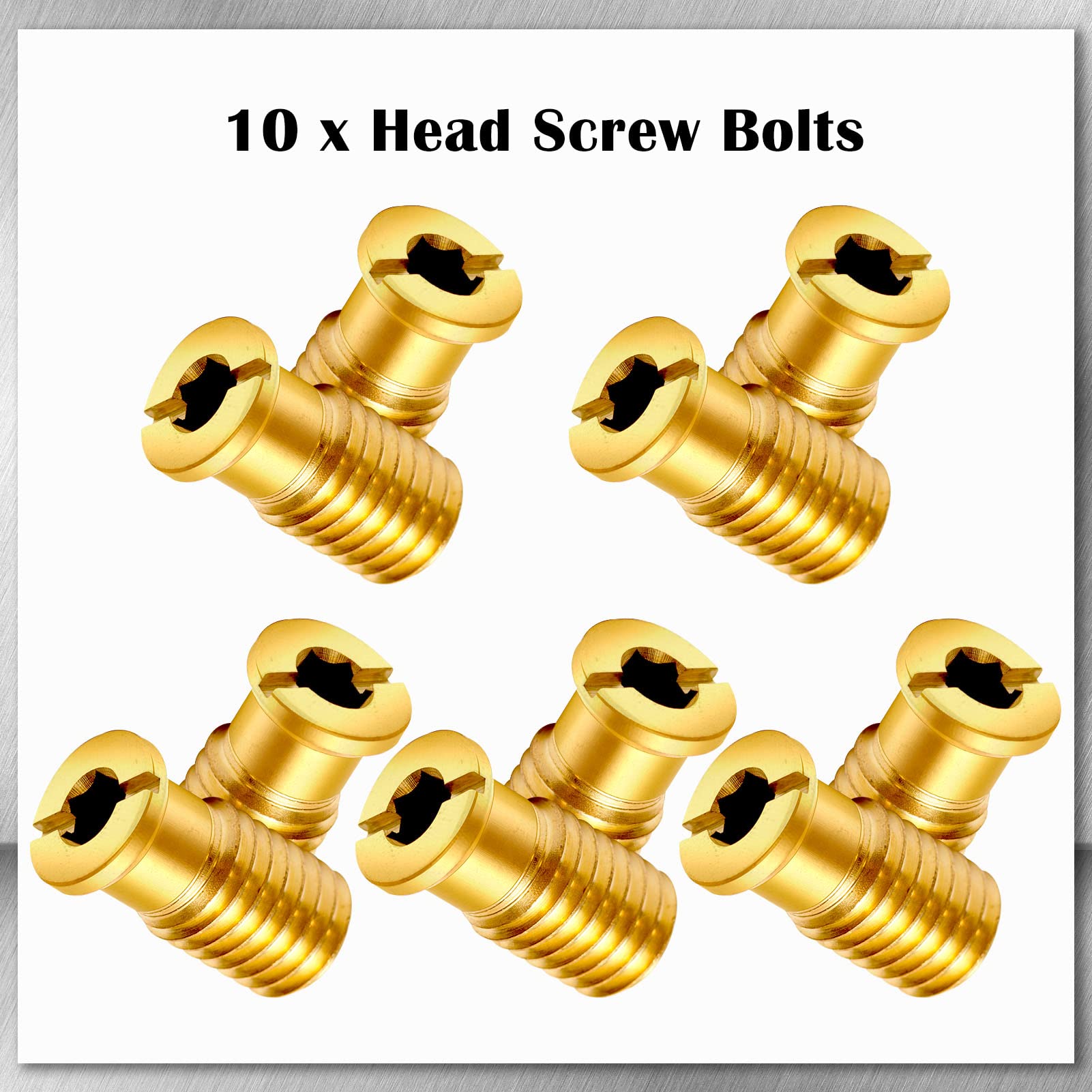 10-Piece Heavy Duty Brass Pool Cover Anchors Screws - Concrete Replacement Kit for Secure Inground Pool Safety Cover | Durable for All Seasons & Weather Conditions
