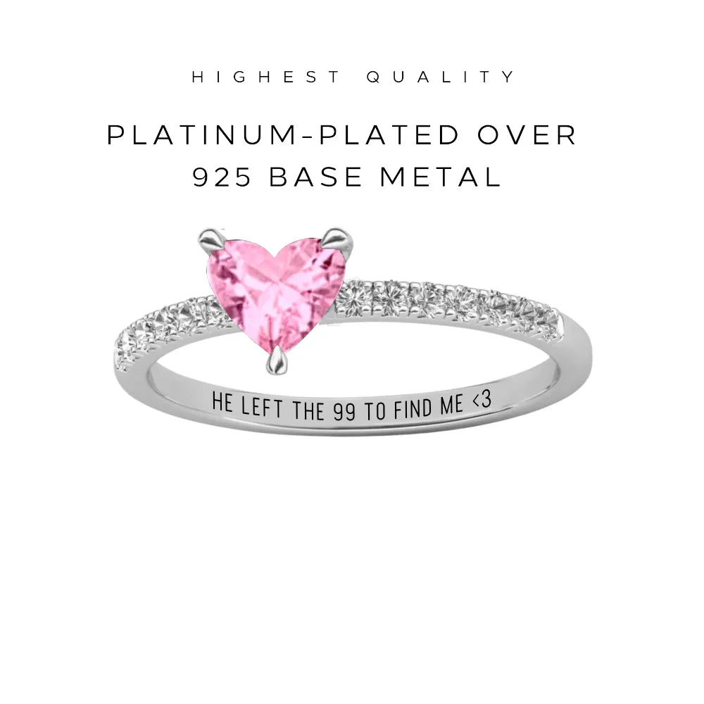 Personalized Engraved Heart Gemstone Ring - Custom Name & Date - $48.00 | Romantic Gift for Anniversary, Valentine's Day & Couples Jewelry
