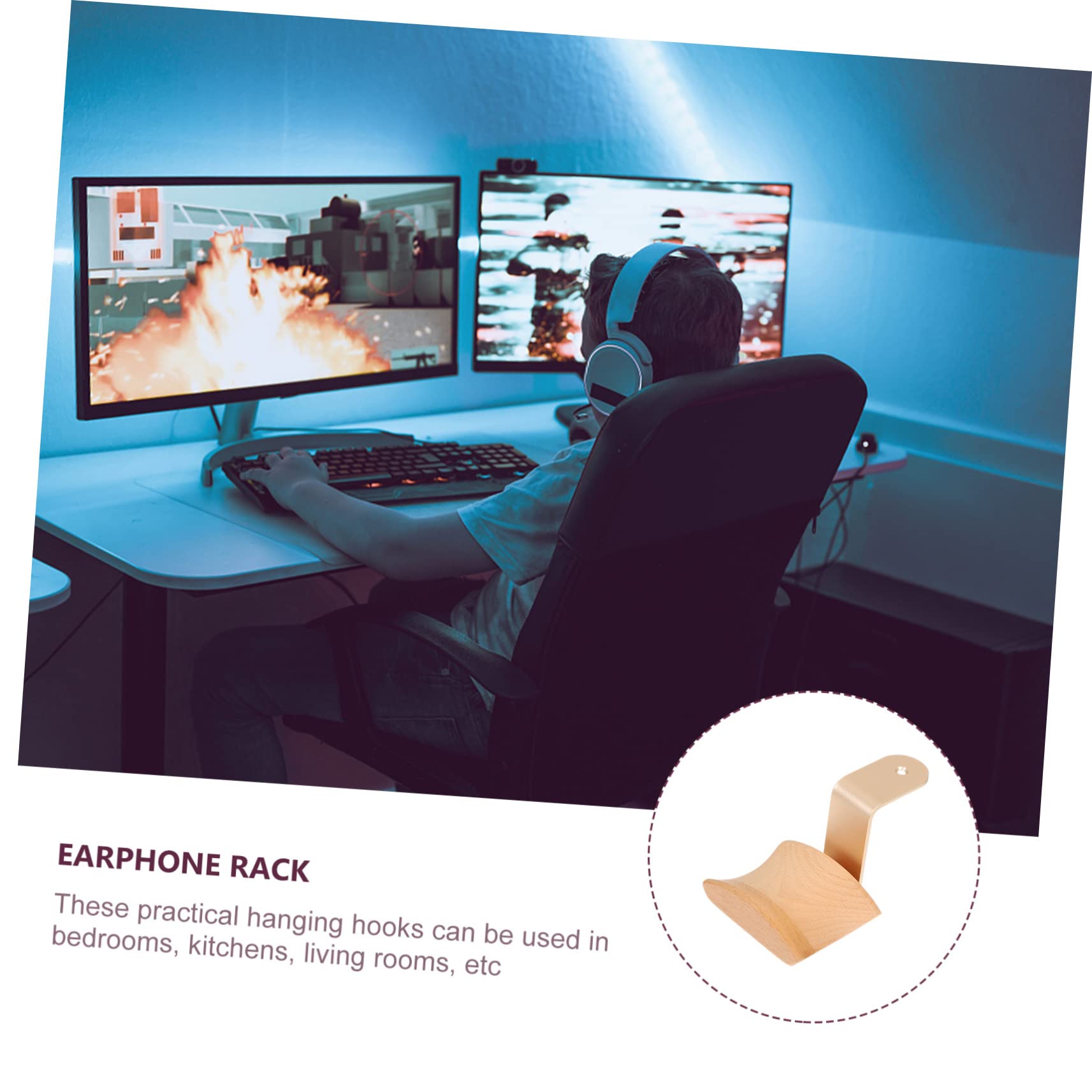 Zerodeko 4 Pack Heavy Duty Headphone Holder Clip - Anti-Slip Earphone Hanger with Sturdy Stainless Steel Construction - Perfect for Desk, Office, Gaming Setup & Headphone Storage Organization