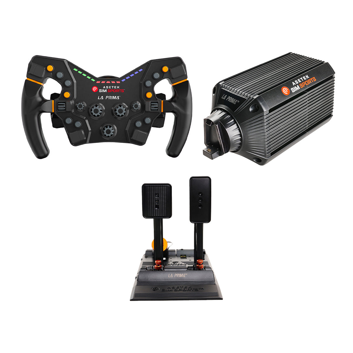 Asetek SimSports La Prima 12Nm Direct Drive Racing Wheel Bundle - High Torque Force Feedback for PC & PS5 - Perfect for Formula 1 Sim Racing & Professional Esports Gaming